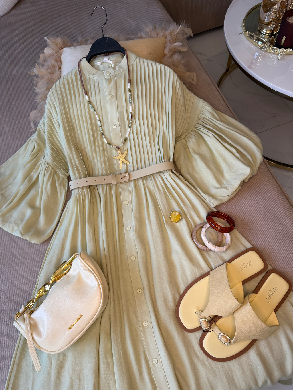Robe Longue avec Ceinture Bohème Avocat