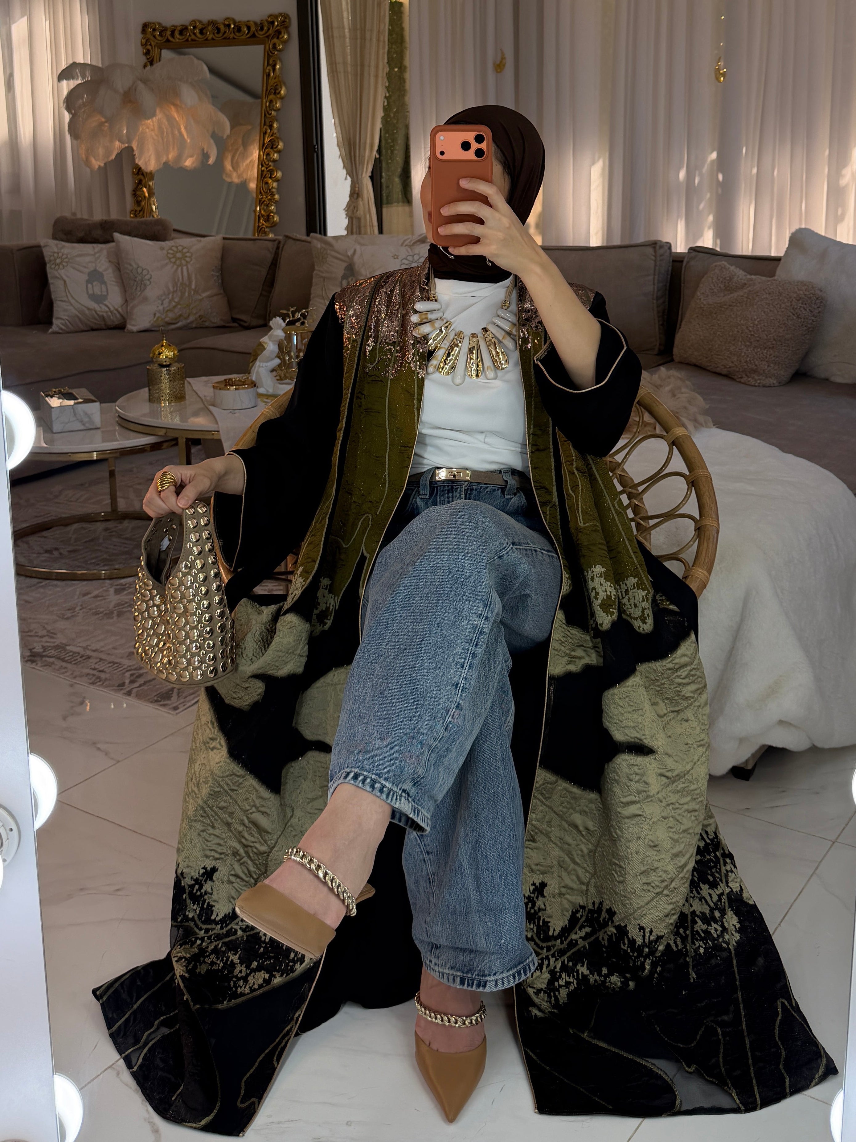 Abaya satin jacquard