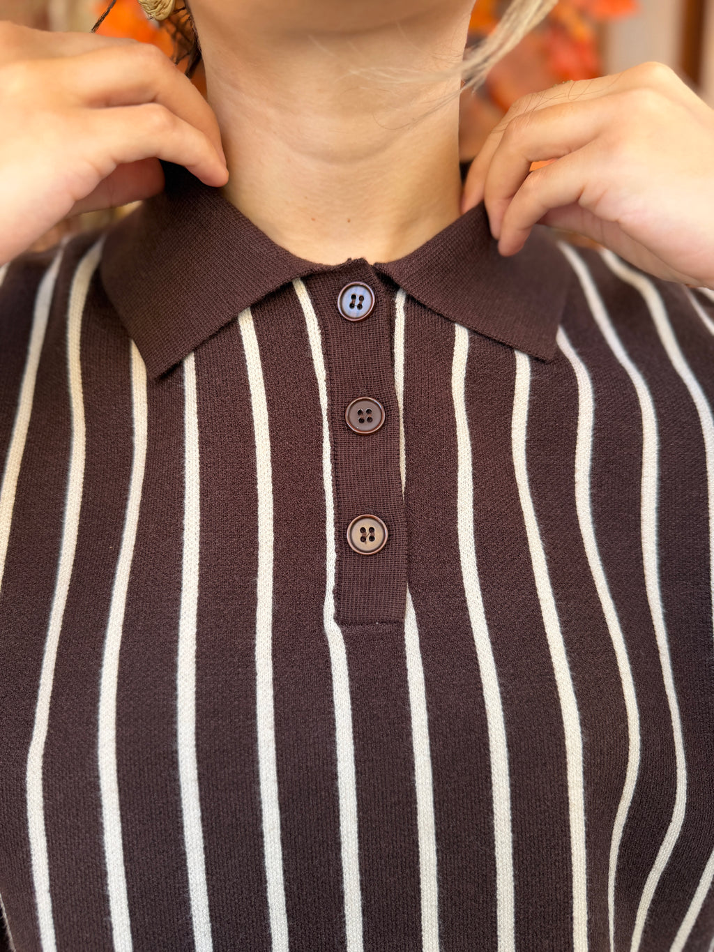 Pull en maille et laine rayé