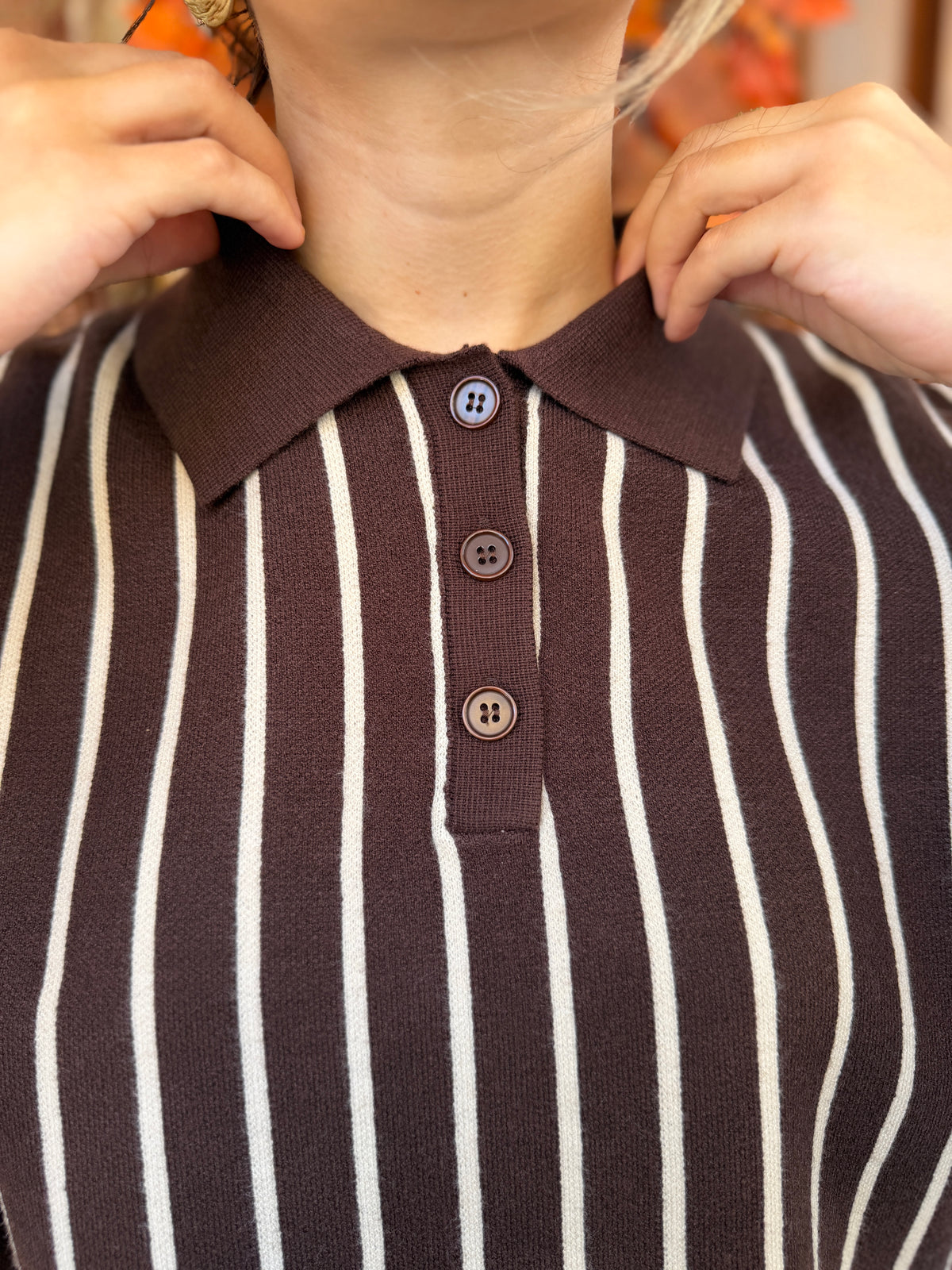 Pull en maille et laine rayé