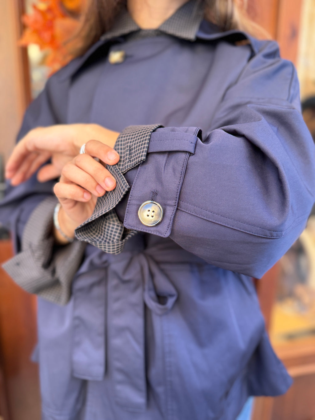 Trench-coat mi long derrière cape