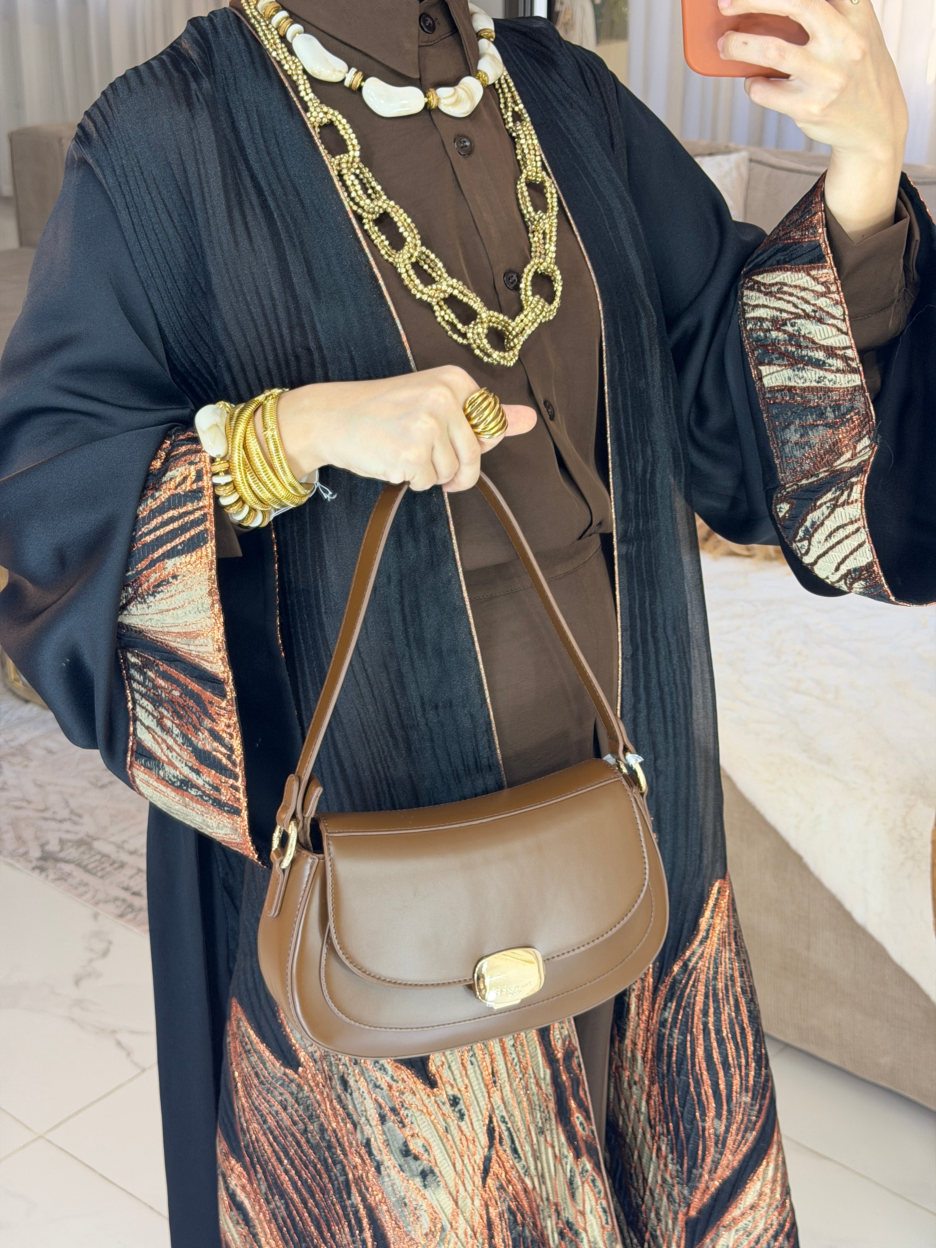 Abaya broderie jacquard