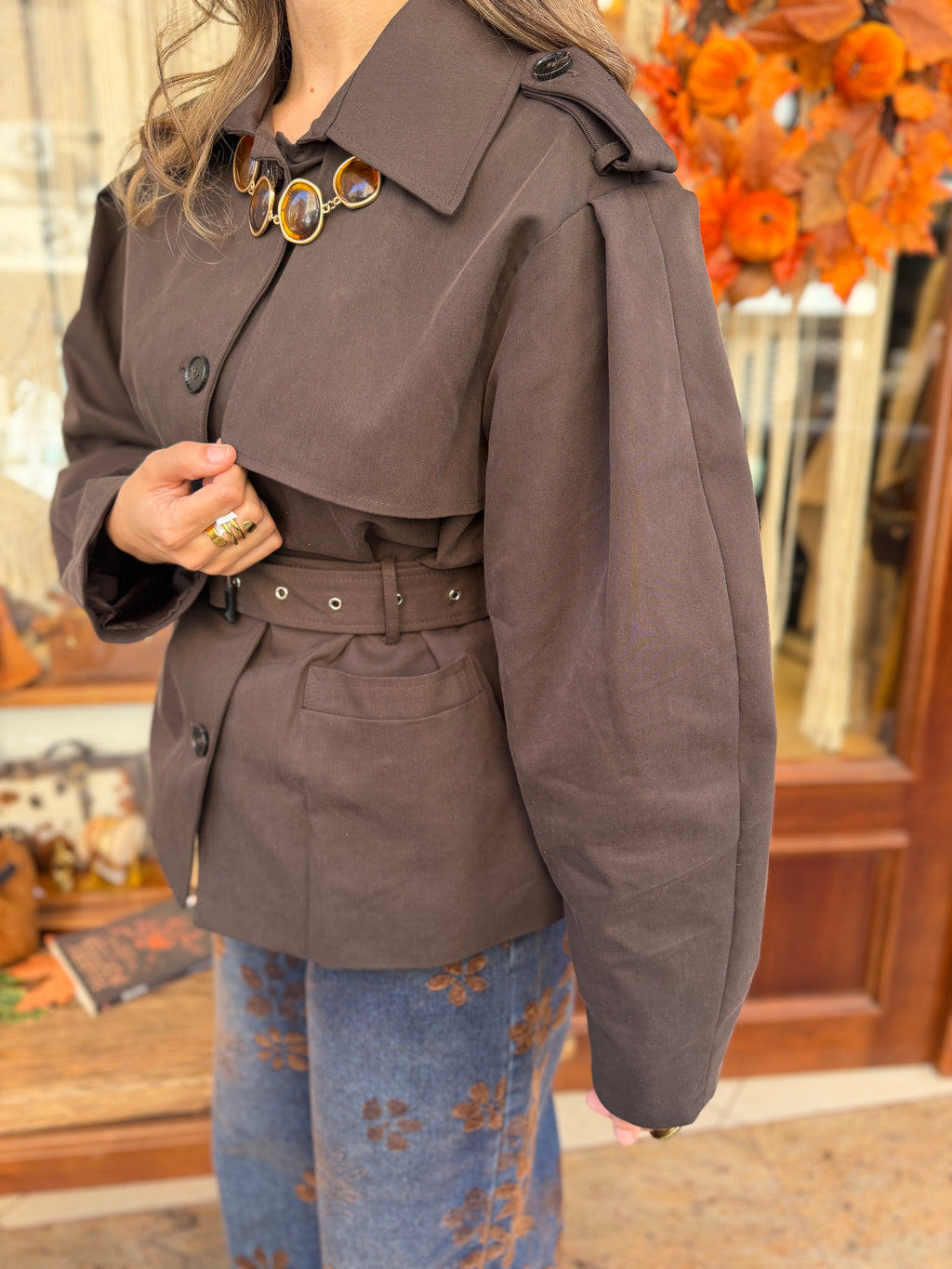 Trench-coat manches amples avec ceinture