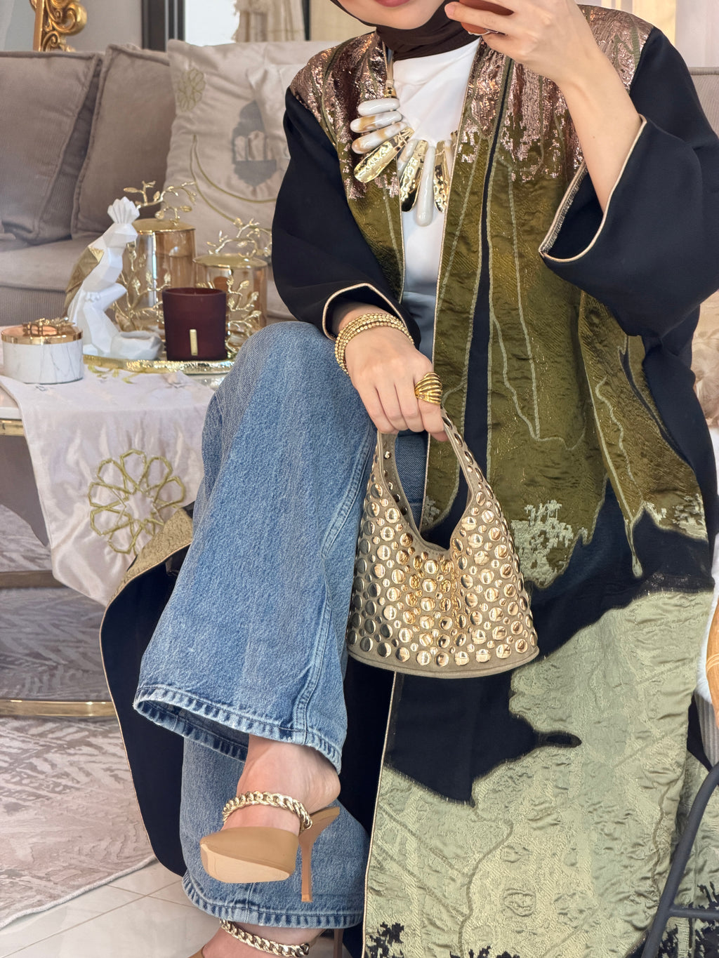 Abaya satin jacquard