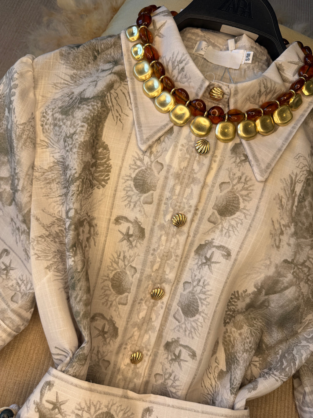 Ensemble Méditerranéen jupe maxi longue et blouse