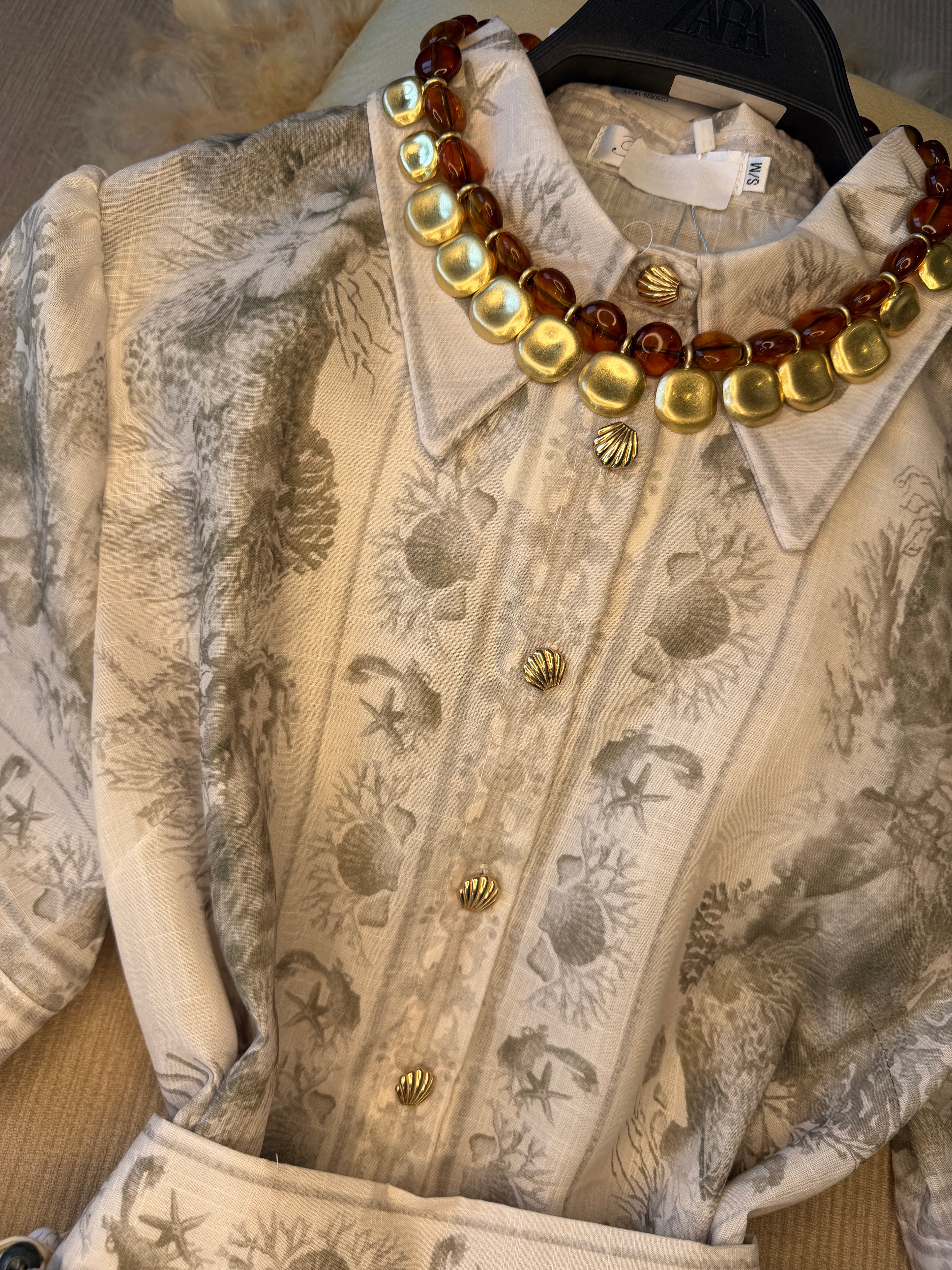 Ensemble Méditerranéen jupe maxi longue et blouse
