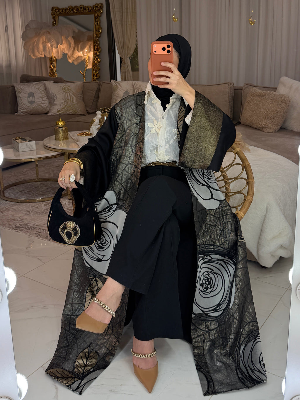 Abaya broderie florale