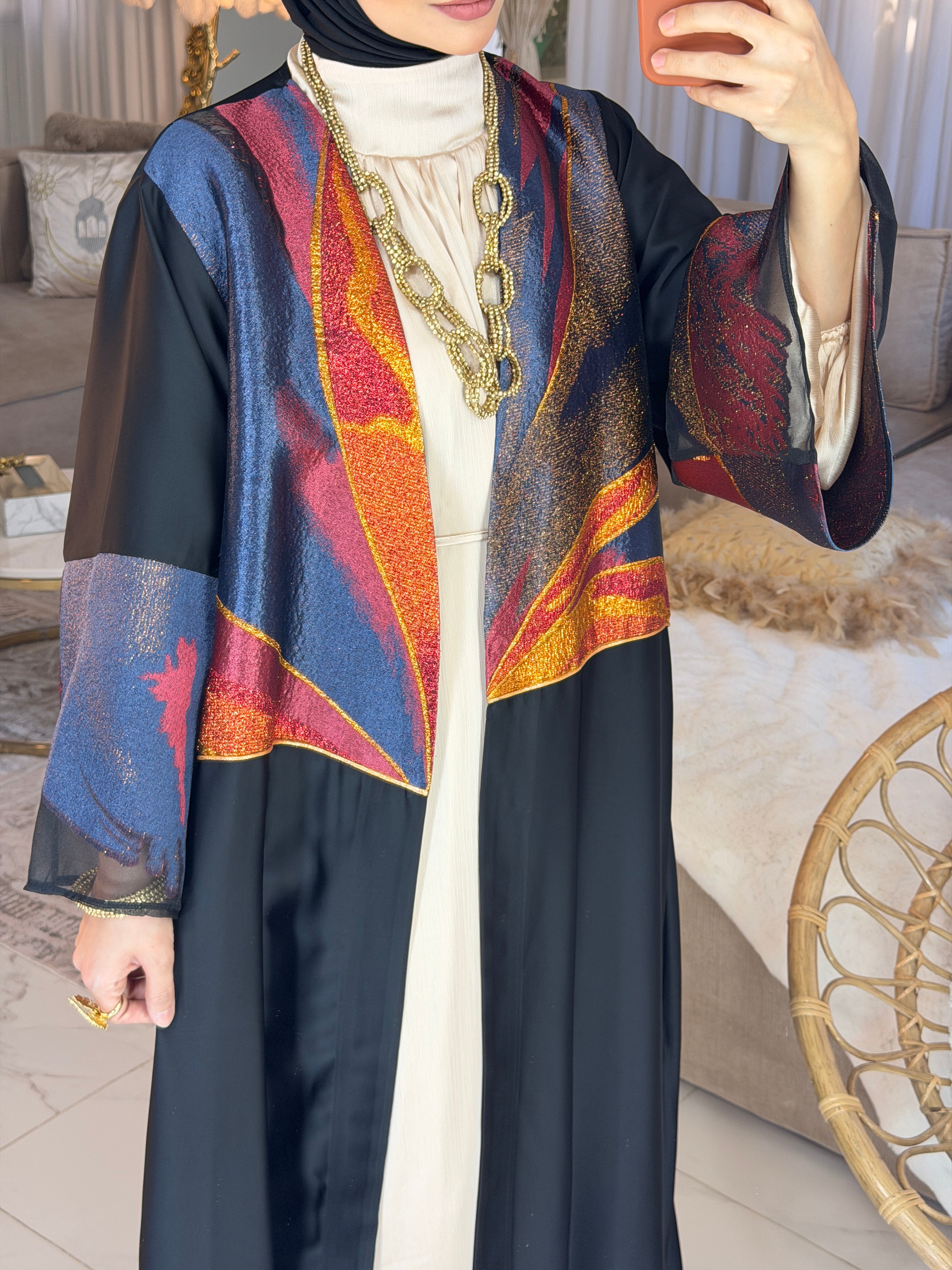 Abaya satin floral