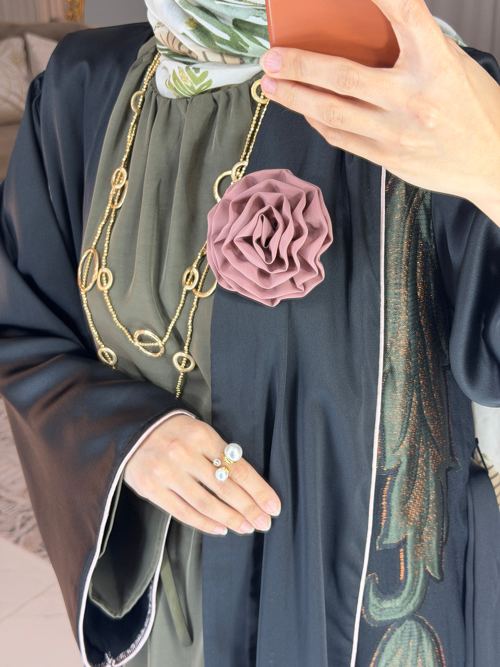 Abaya broderie florale