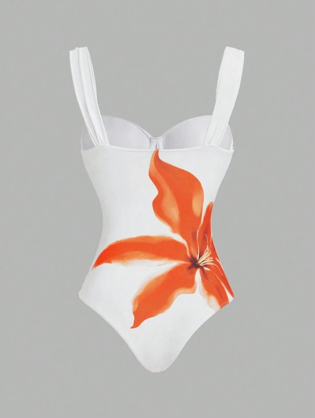 Maillot de Bain 1 Pièce avec Paréo Orchidée Orange