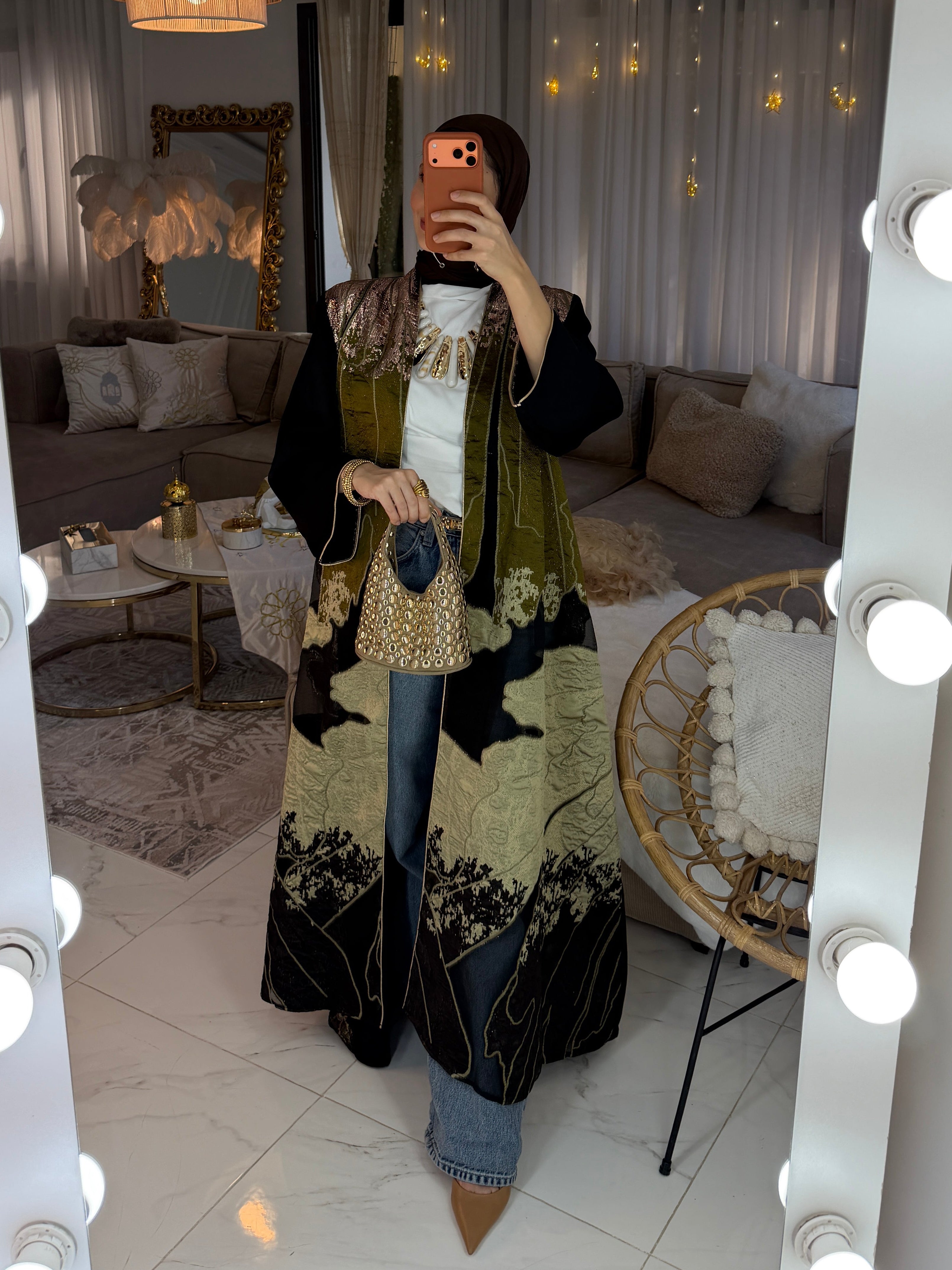 Abaya satin jacquard