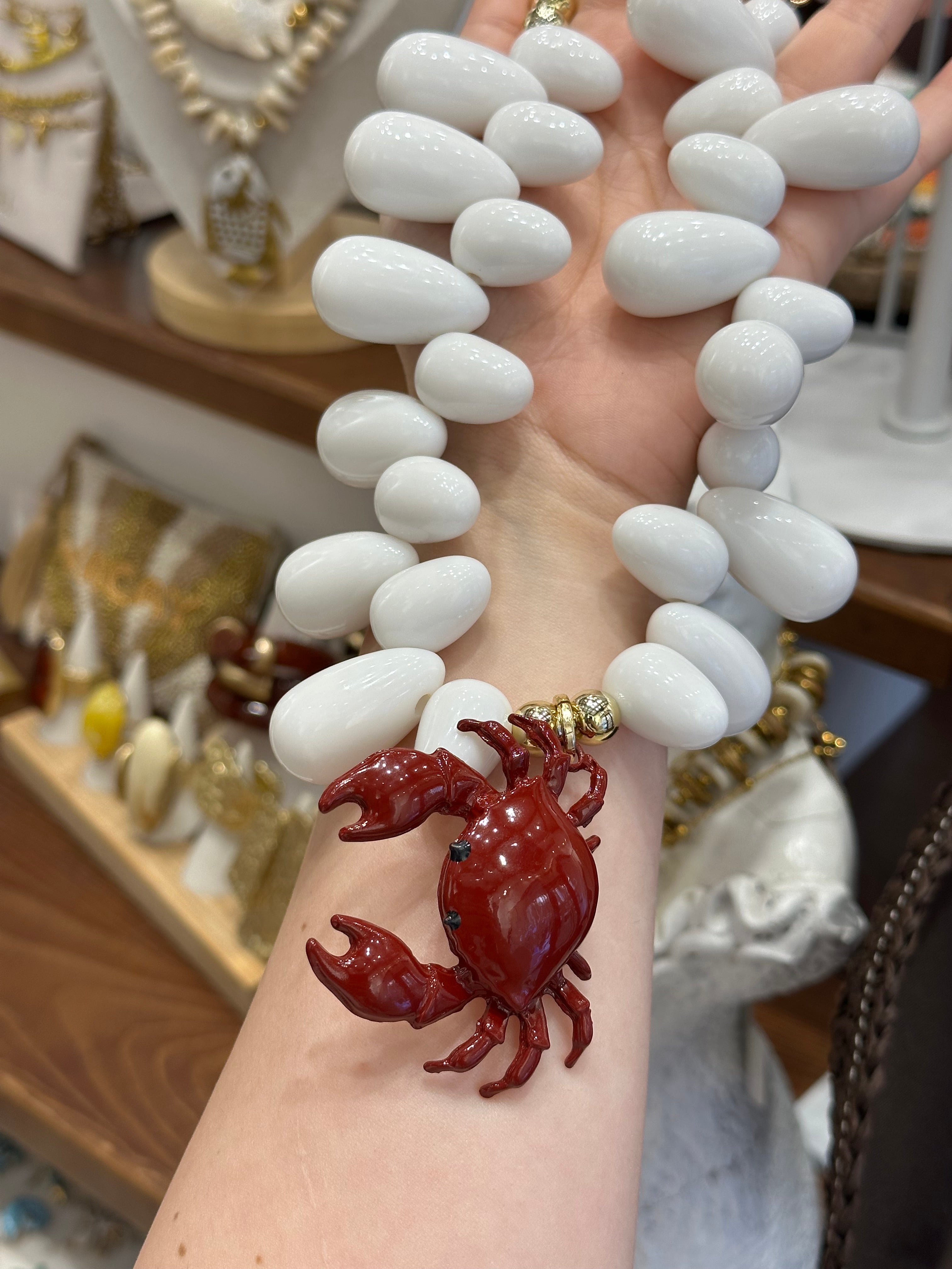 Collier Statement Crabe Rouge