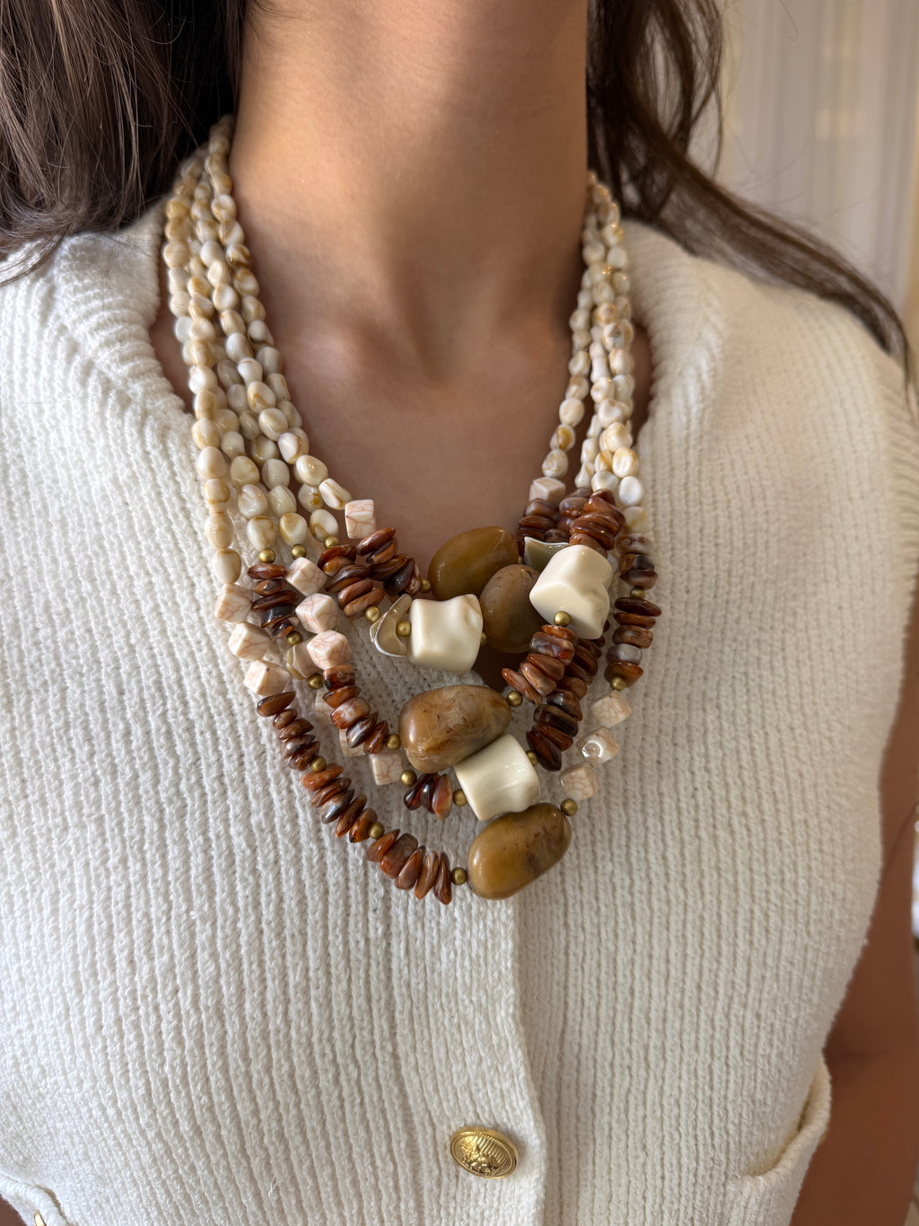 Collier en résine bohemian multi chaînes