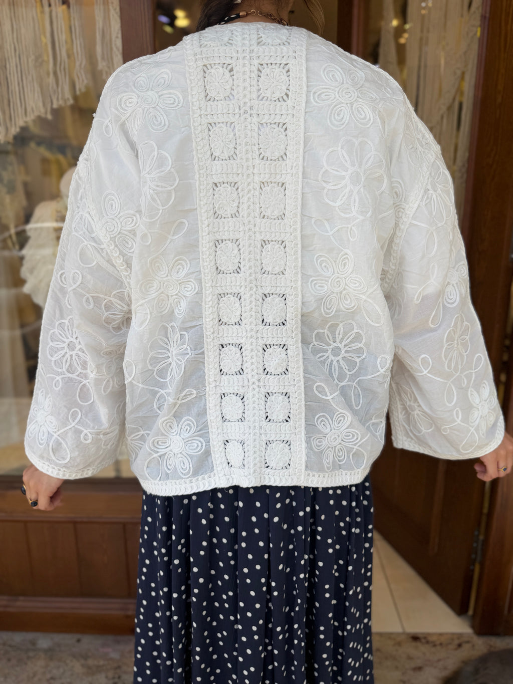 Gilet en Coton Broderie Florale