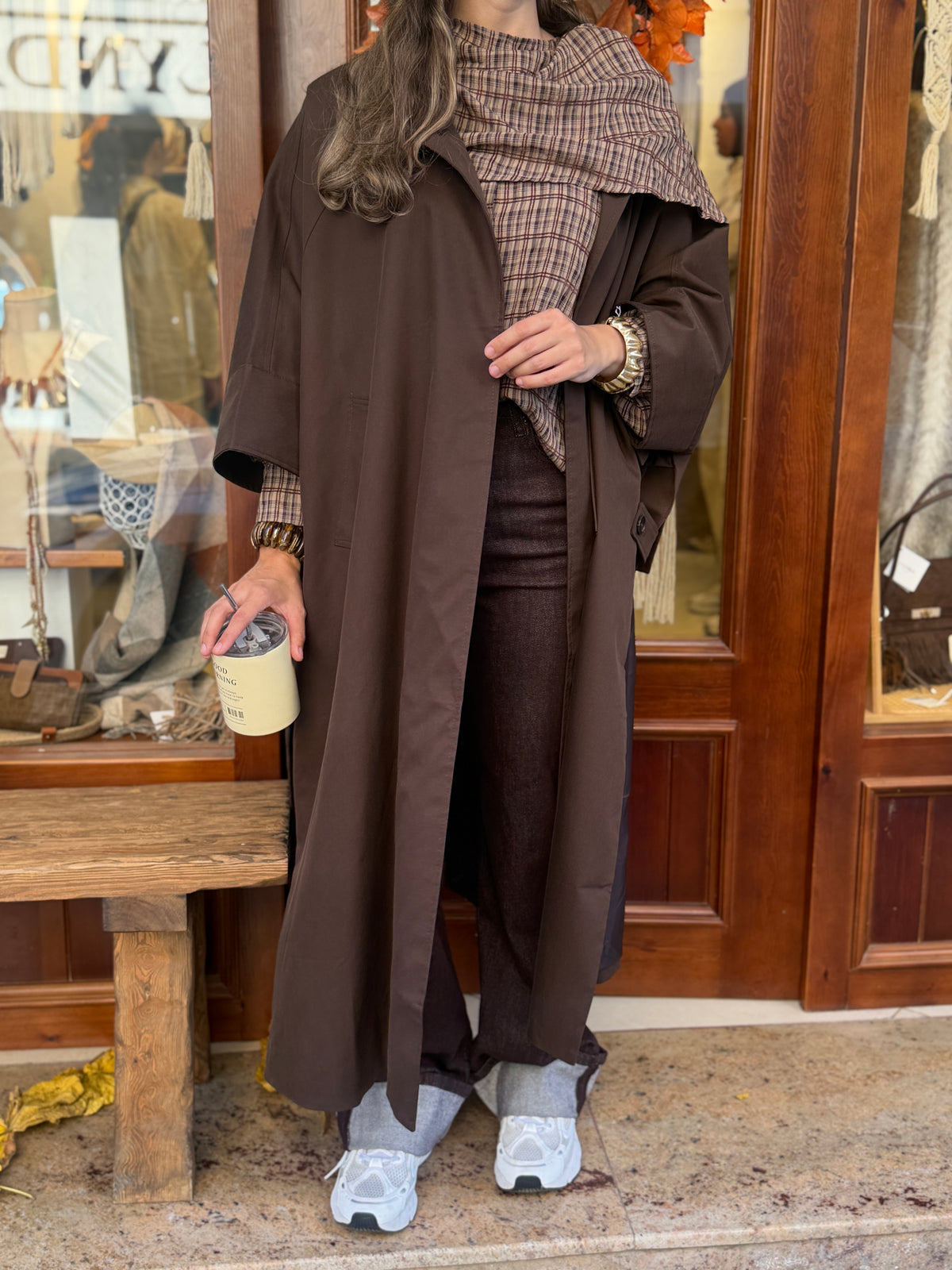 Trench-coat coupe cape long