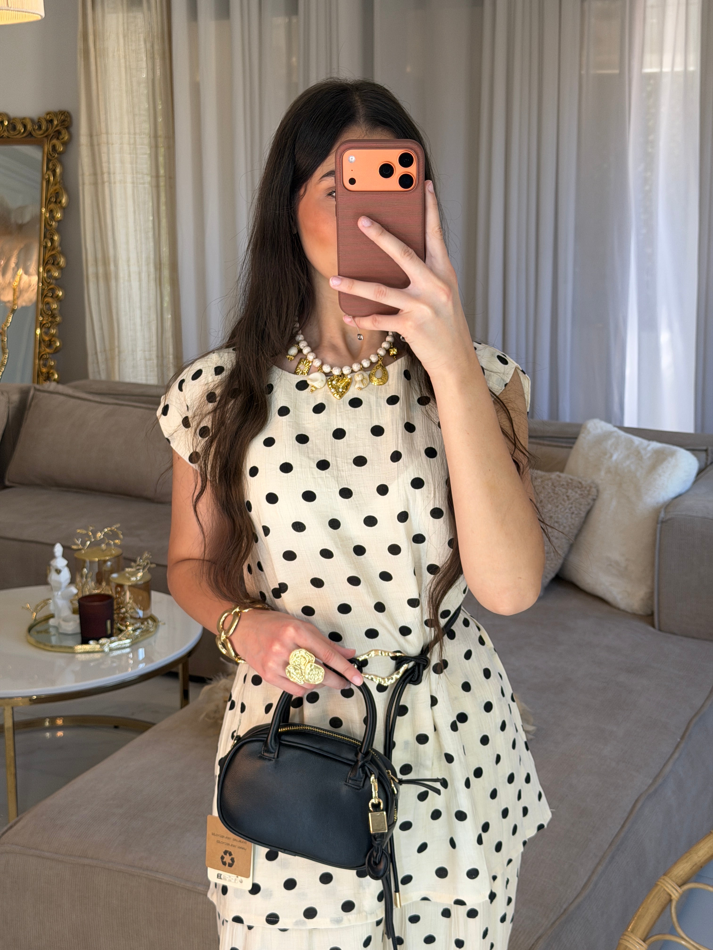 Ensemble Polka avec pantalon et ceinture