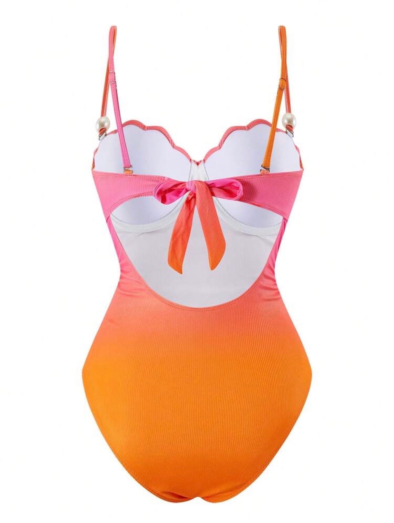 Maillot de Bain Coquille Dégradé une Pièce avec Paréo