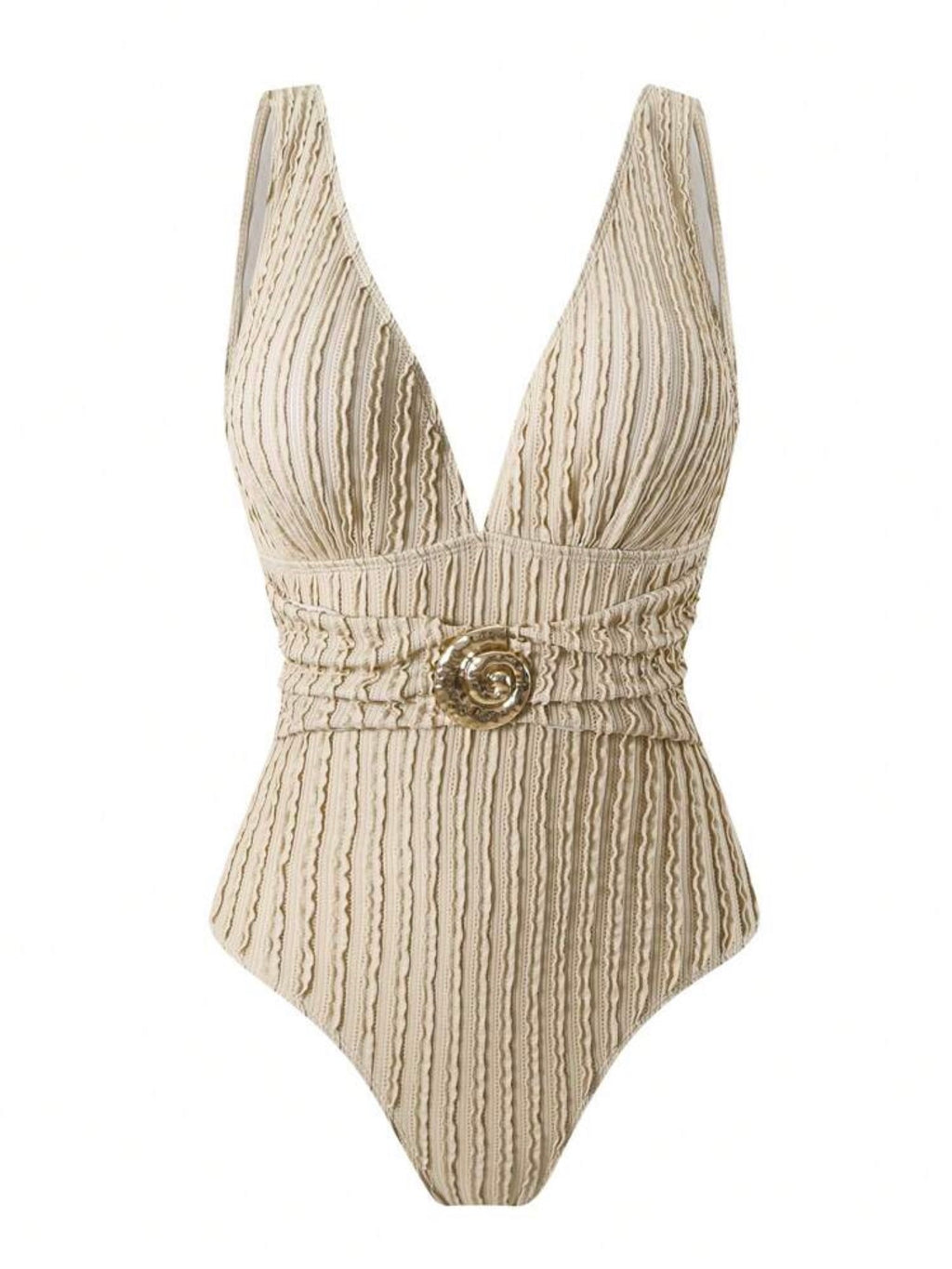 Maillot de bain une pièce avec paréo en tissu texturé
