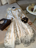 Ensemble Méditerranéen jupe maxi longue et blouse