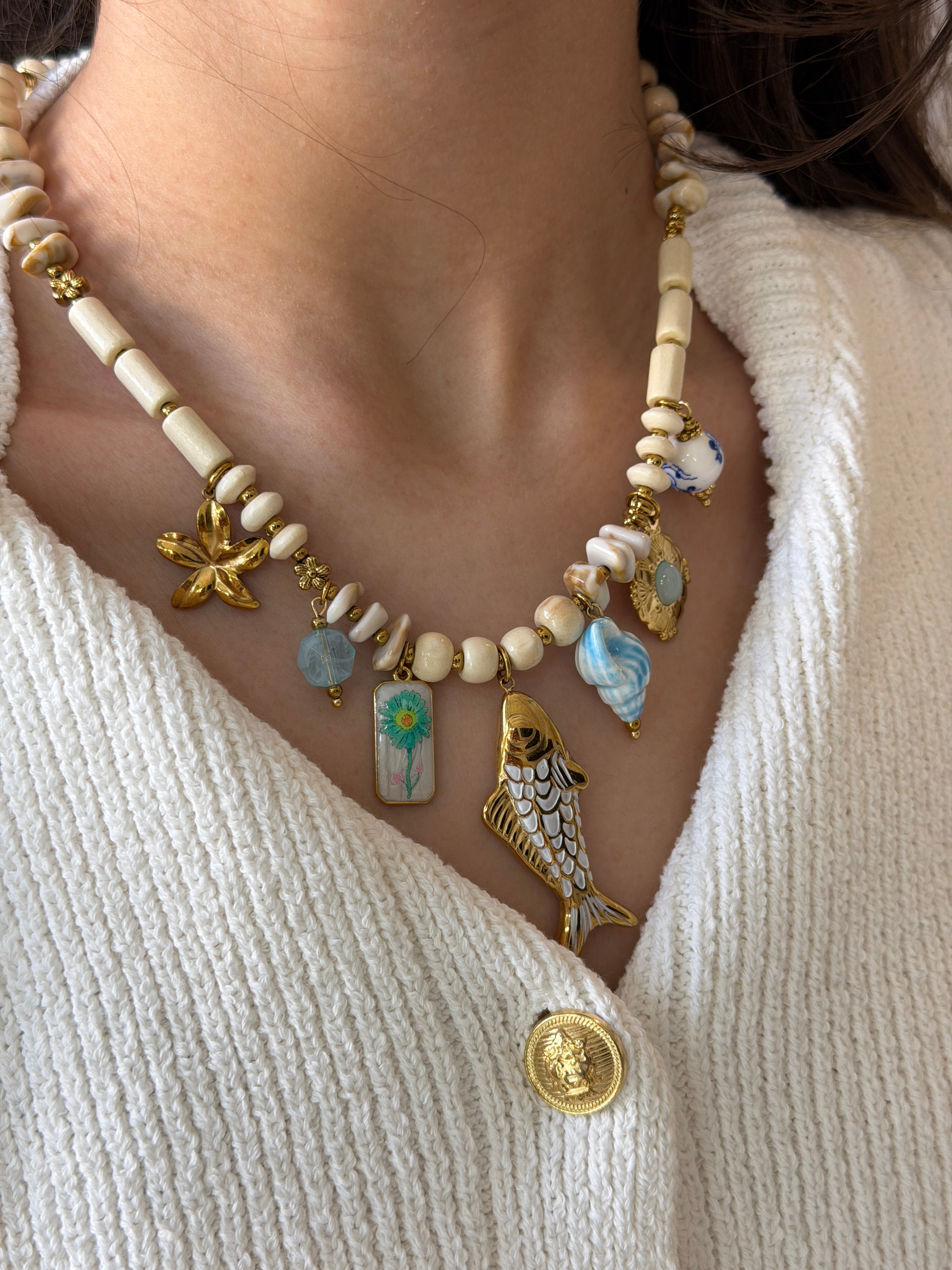 Collier charms méditerranéen