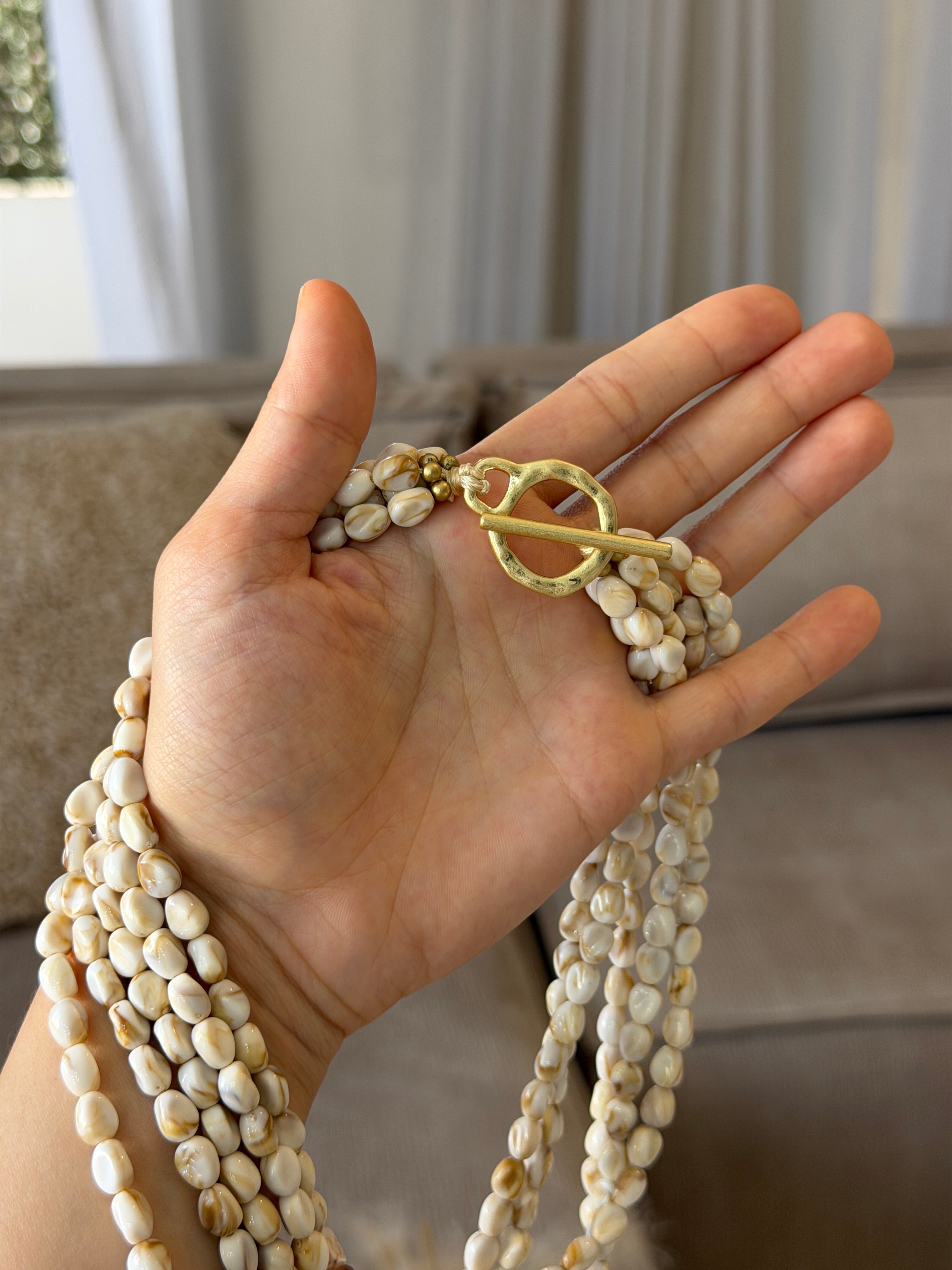 Collier en résine bohemian multi chaînes