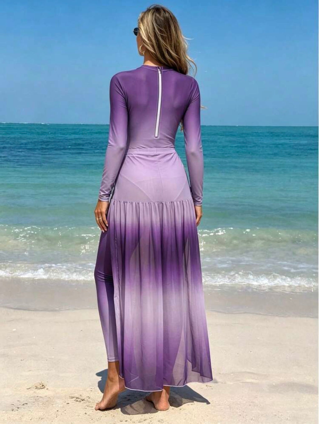 Burkini Luxueux Modeste 3 Pièces Dégradé Violet