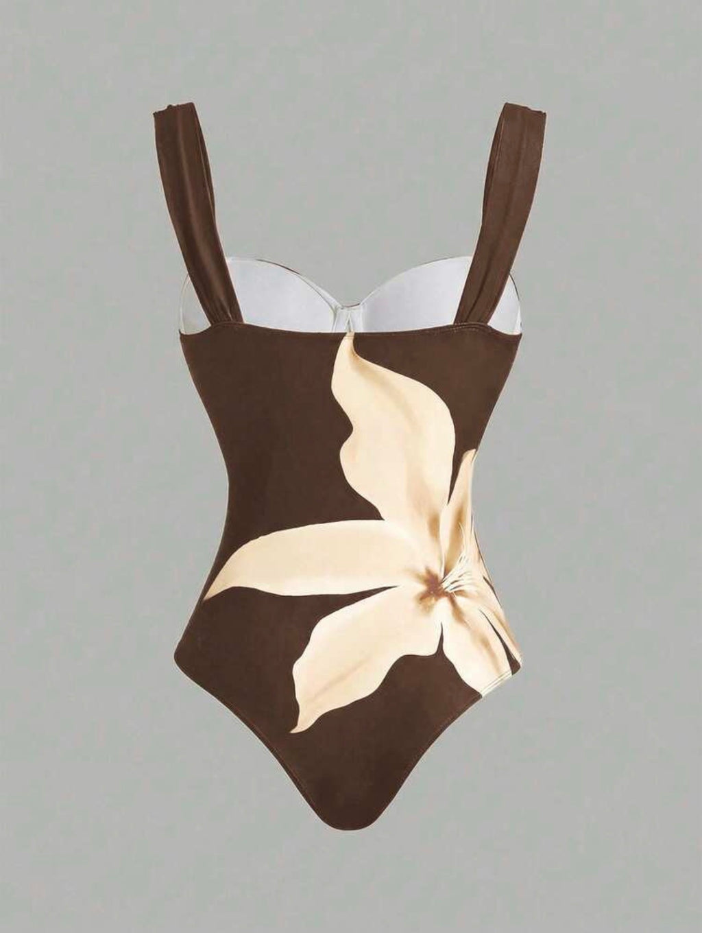 Maillot de Bain Orchidée une Pièce avec Paréo Marron