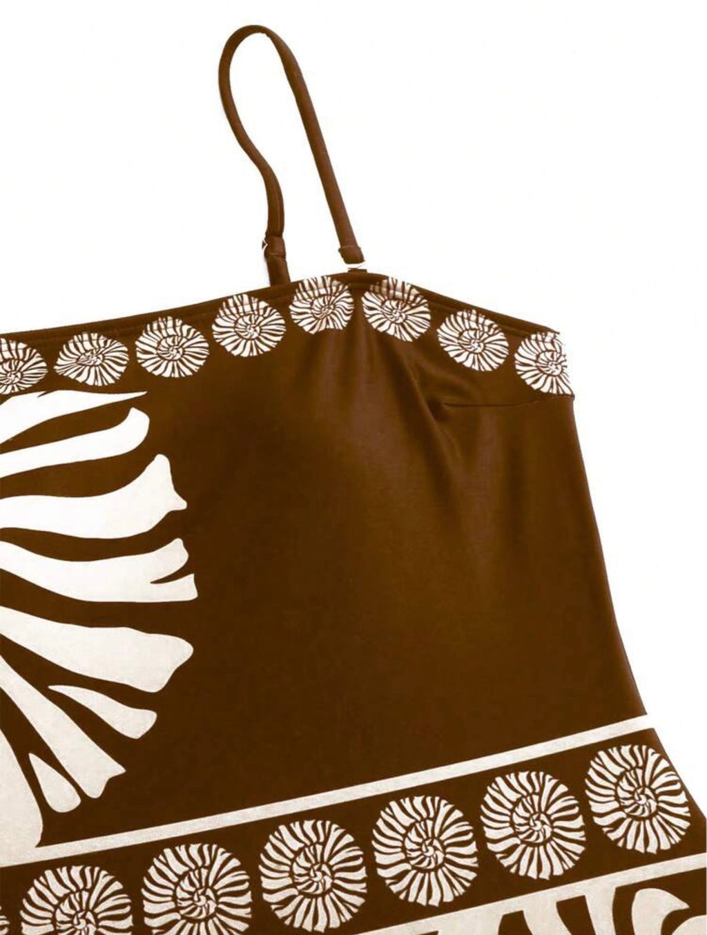Maillot de bain une pièce avec paréo imprimé coquillages