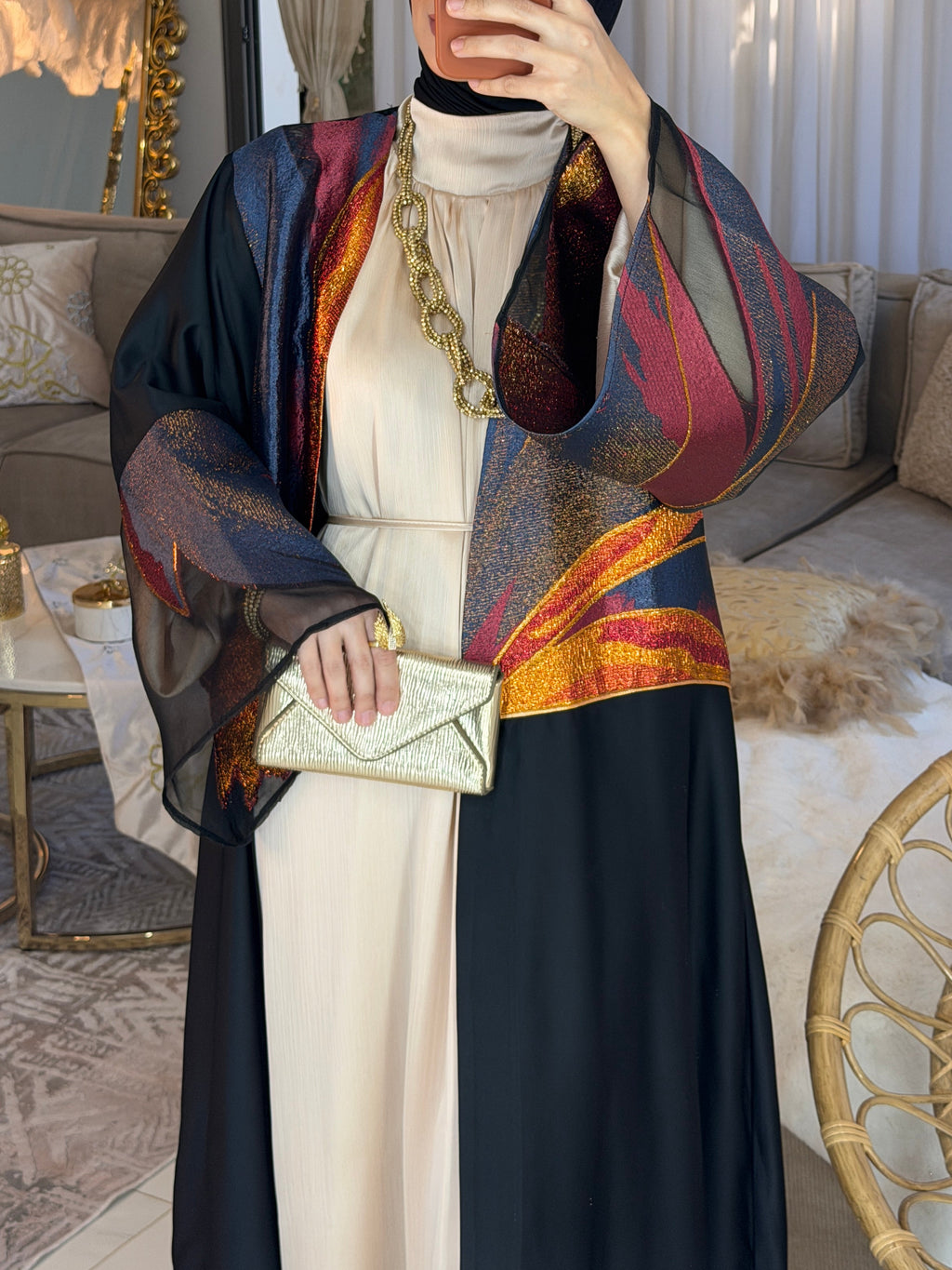 Abaya satin floral