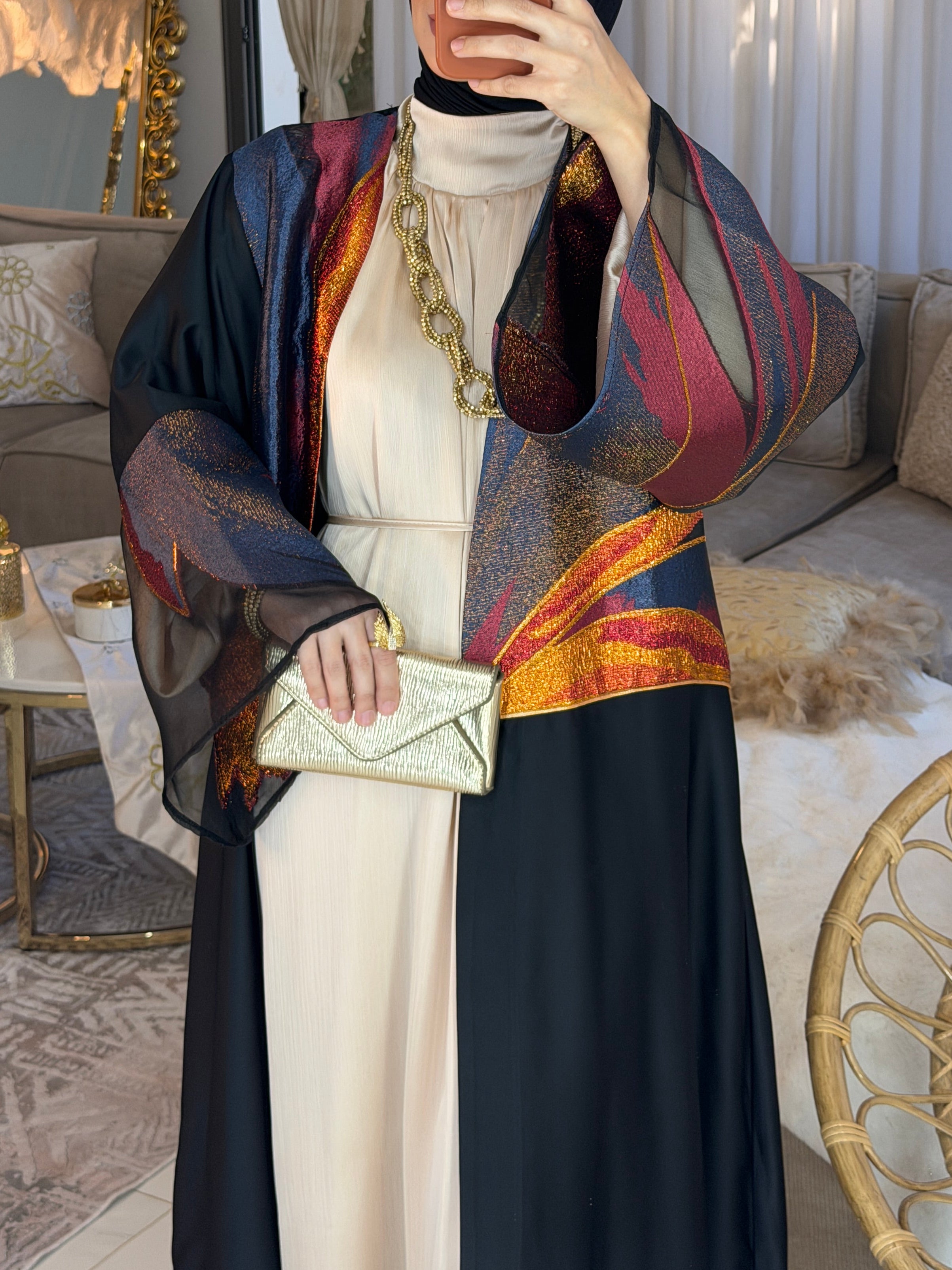 Abaya satin floral