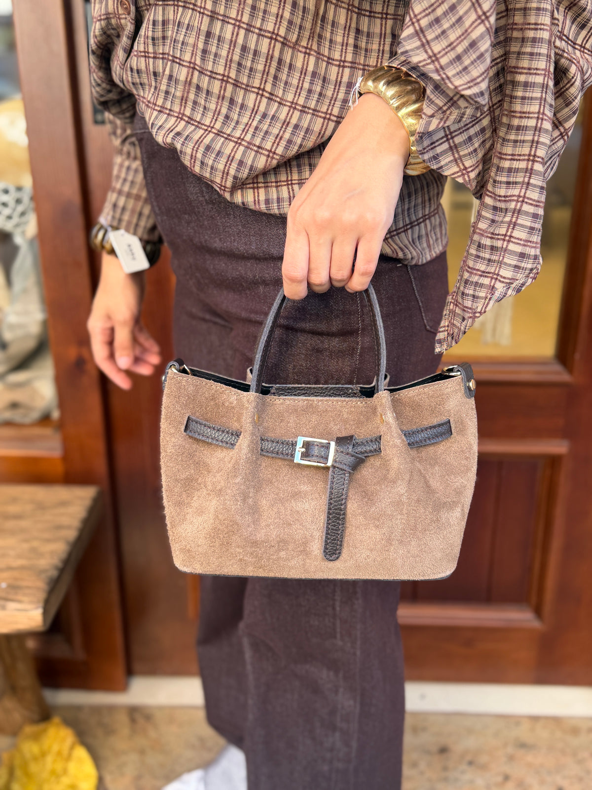 Sac en veritable cuir renversé