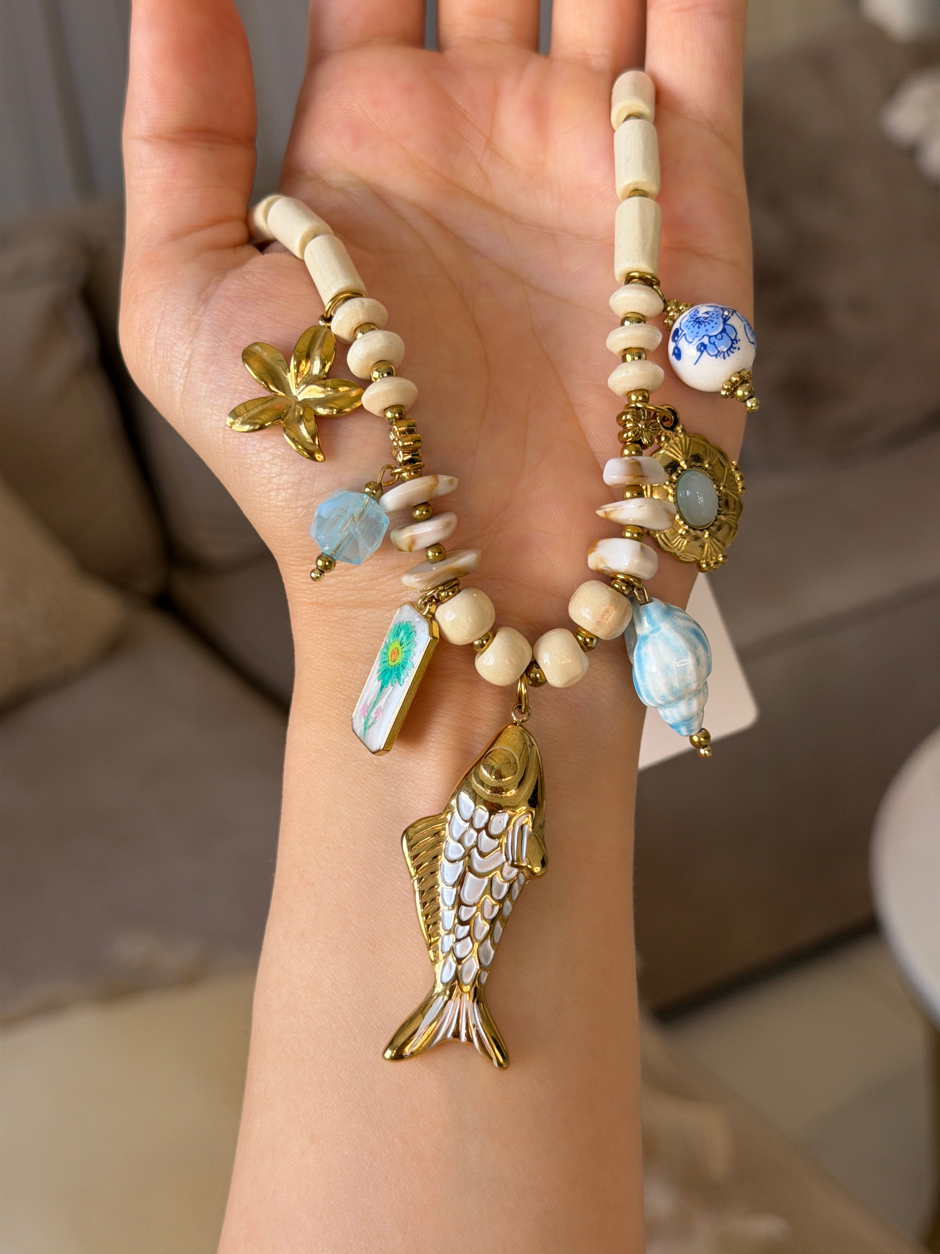 Collier charms méditerranéen