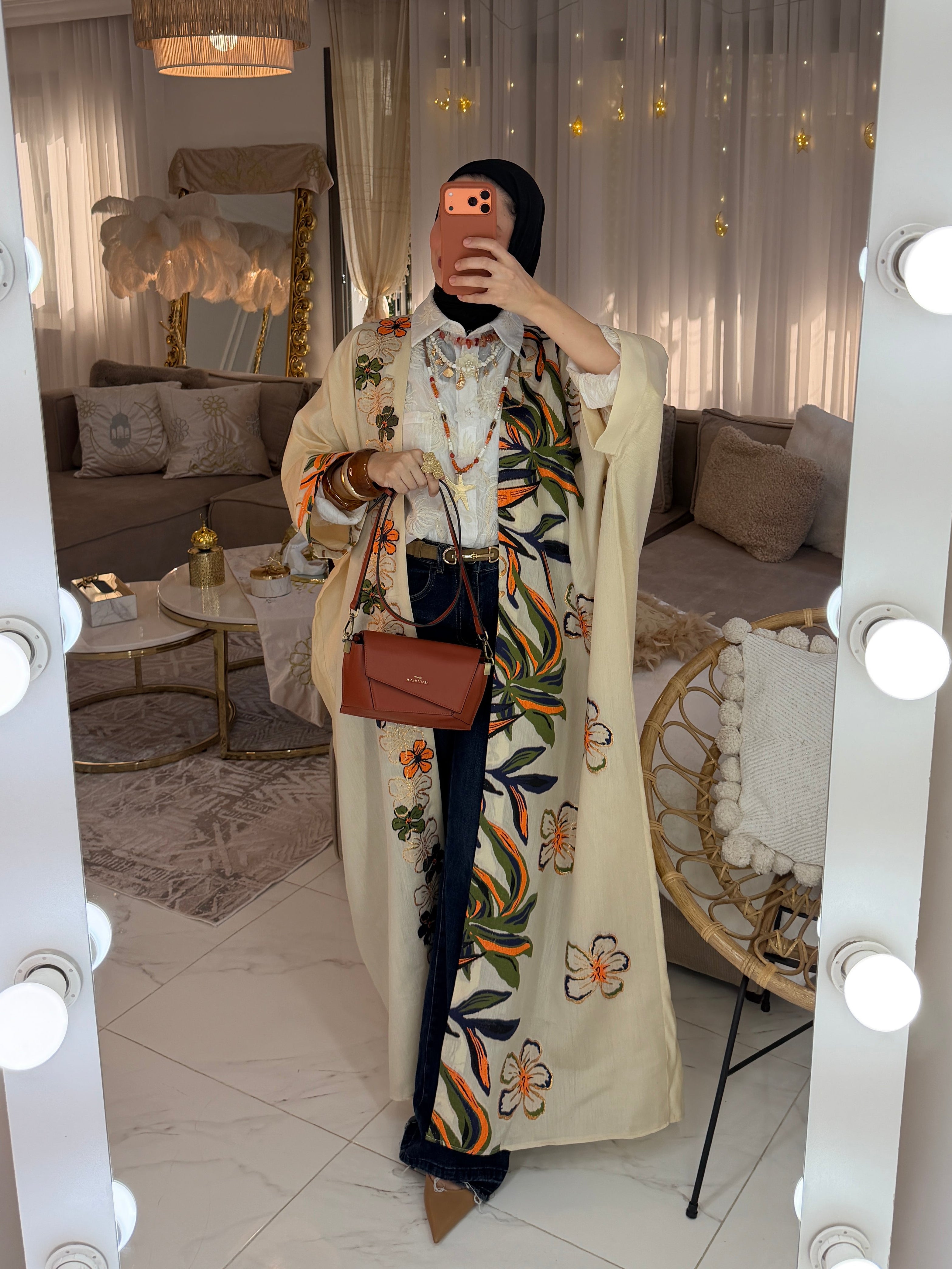 Abaya broderie florale