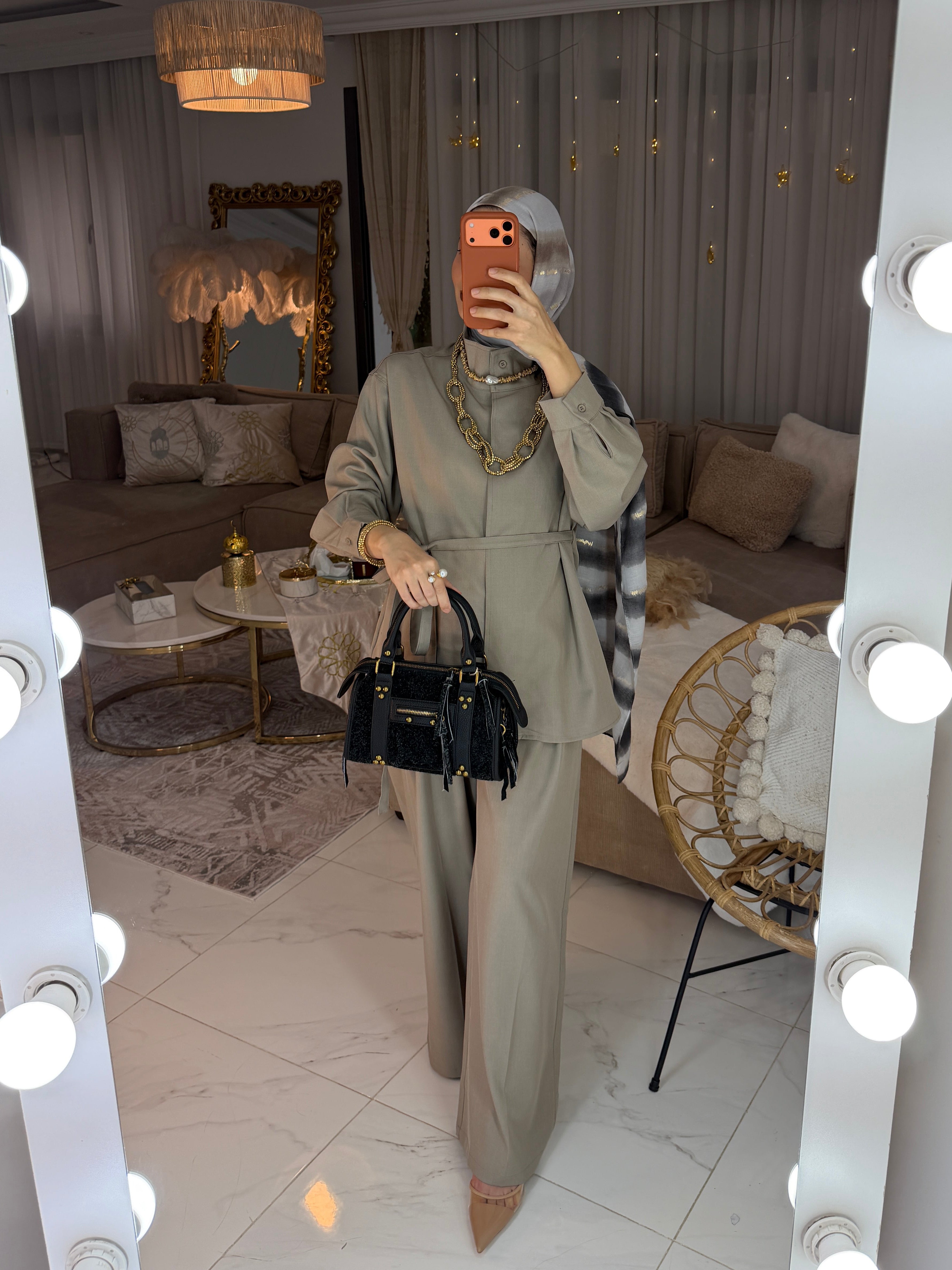 Ensemble chemise col officier