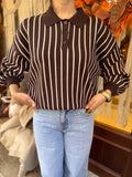Pull en maille et laine rayé