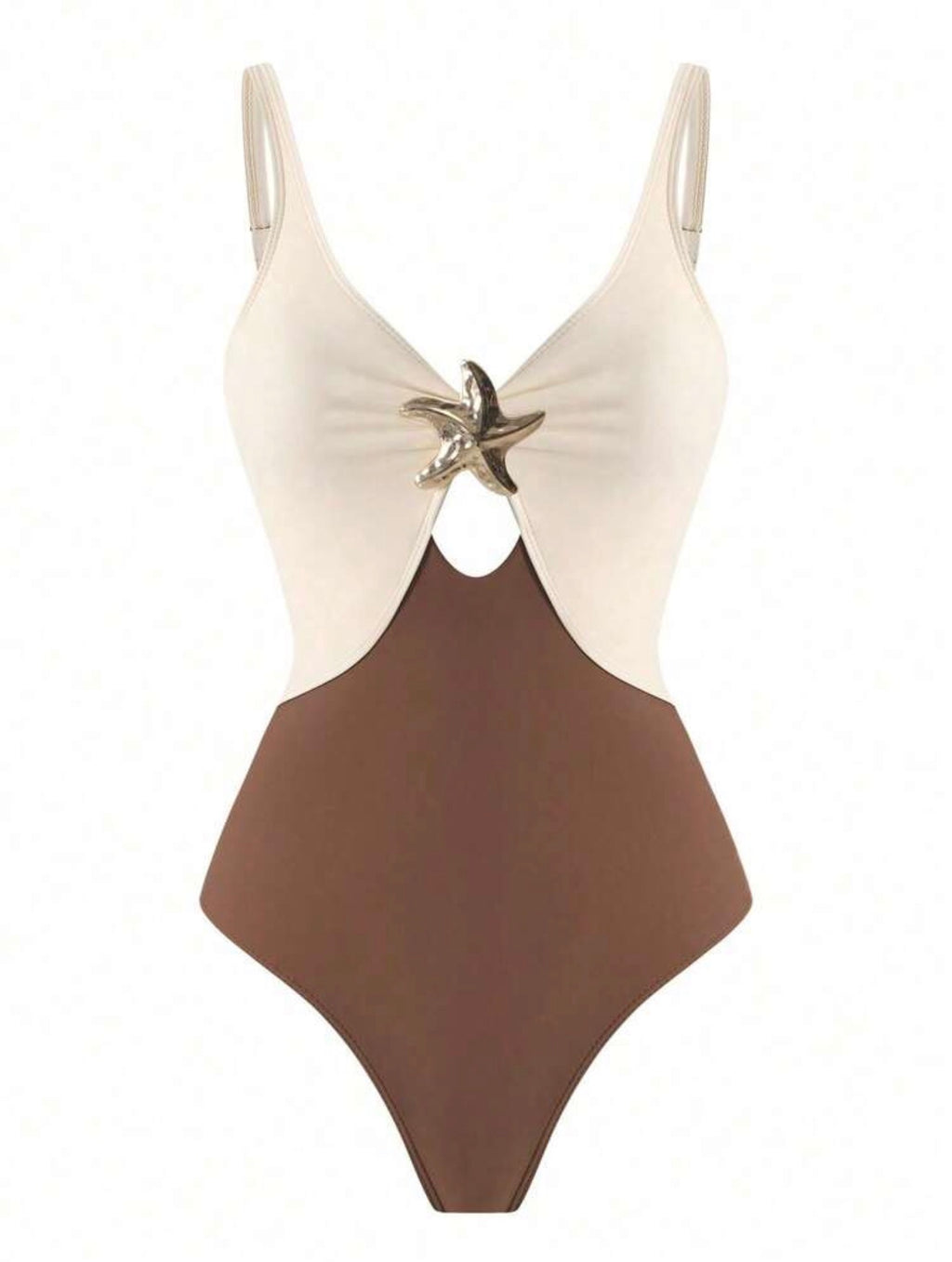 Maillot de bain bicolore une pièce avec paréo