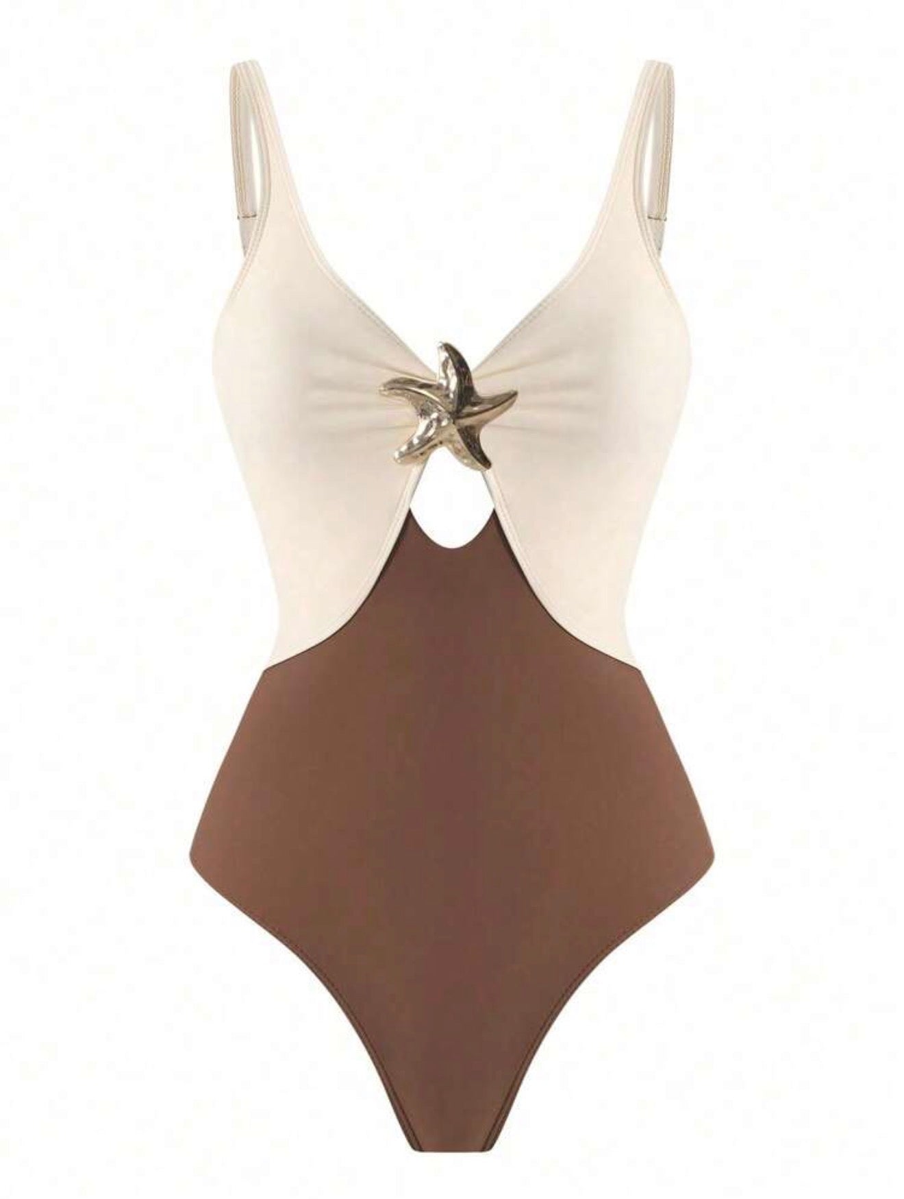 Maillot de bain bicolore une pièce avec paréo