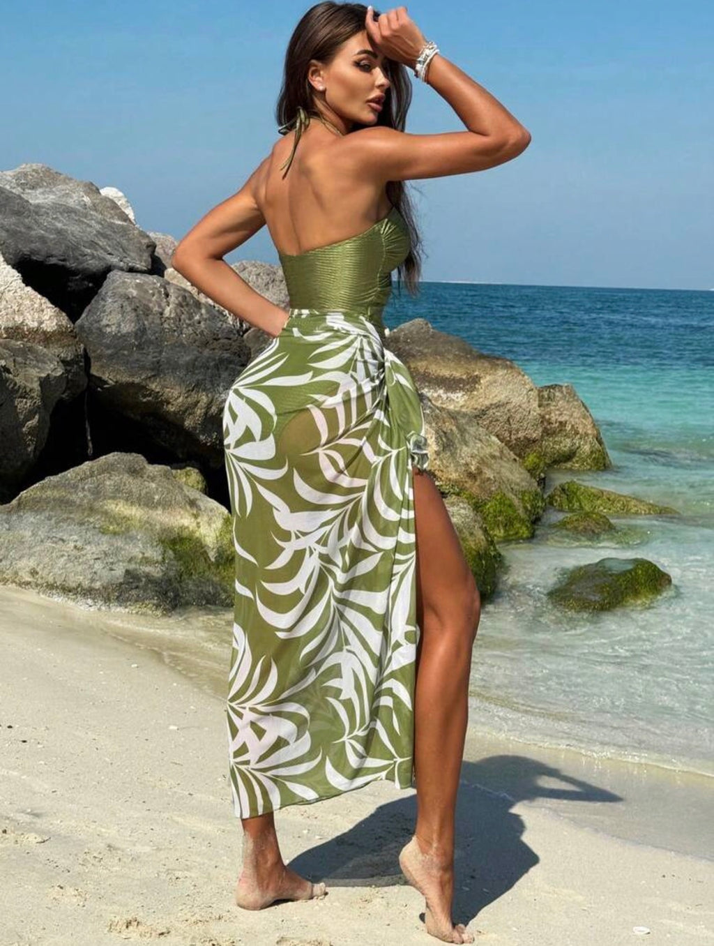 Maillot de bain une pièce avec cache maillot bohème