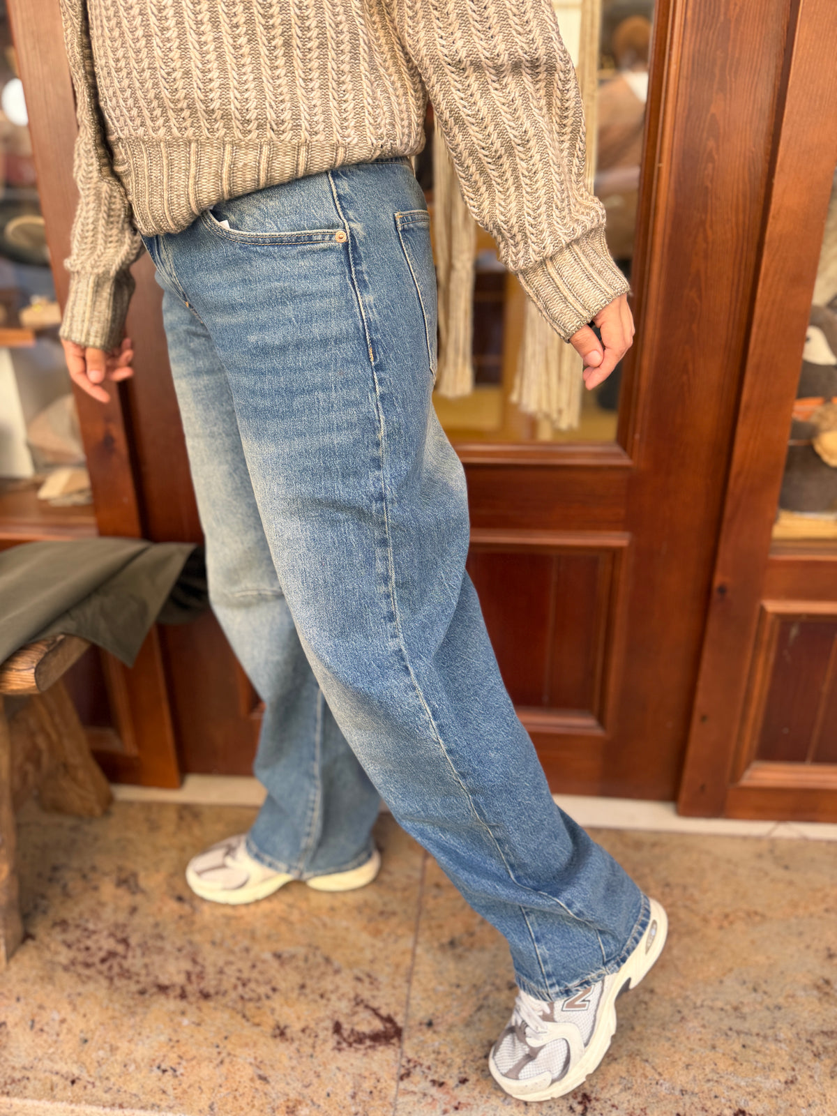 Jeans coupe ballon mid raise