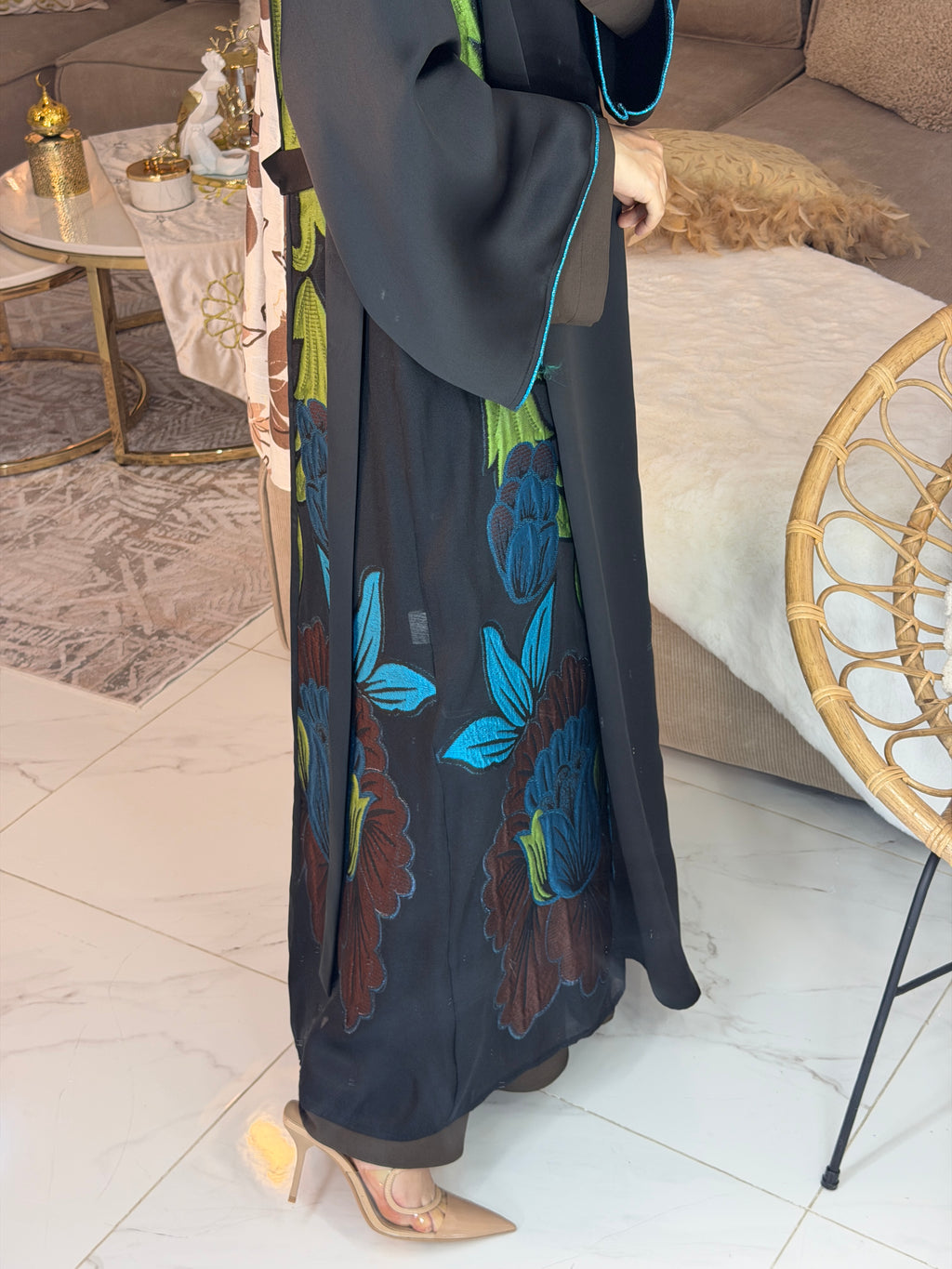 Abaya broderie florale