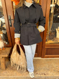 Trench-coat mi long deux pièces manches amovible