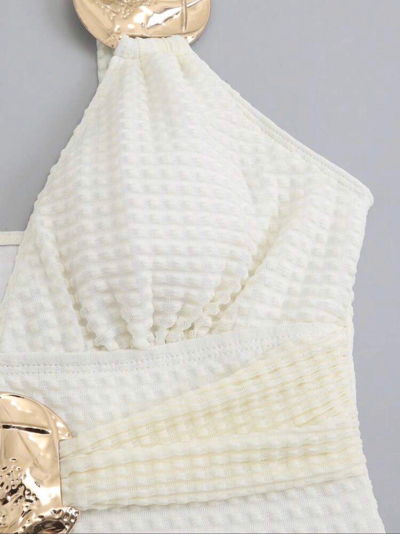 Maillot de bain une pièce gaufré avec paréo