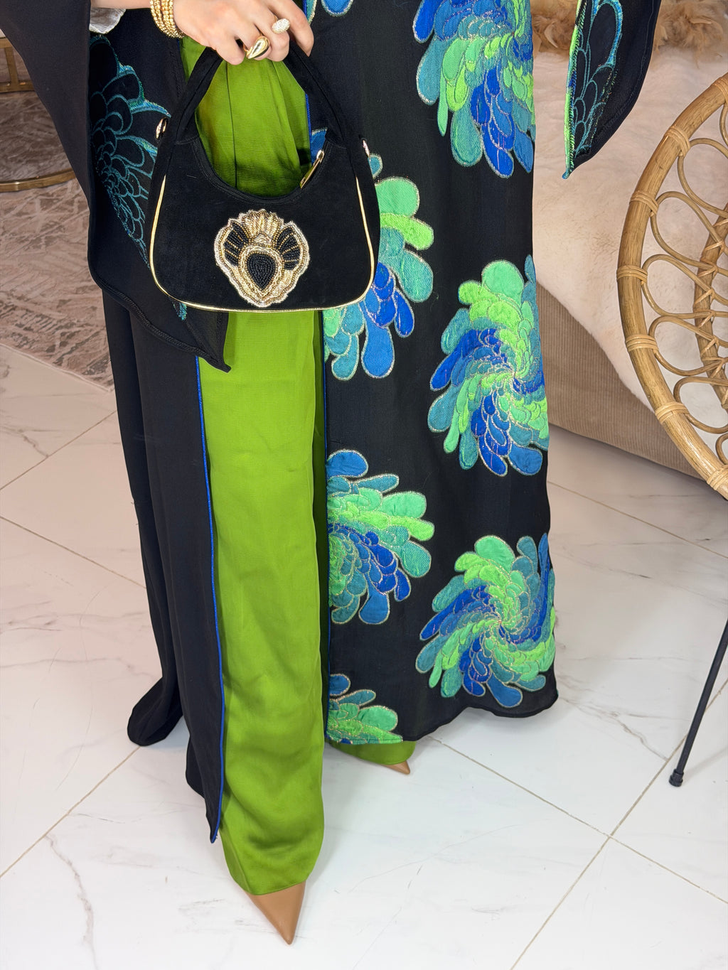 Abaya broderie florale