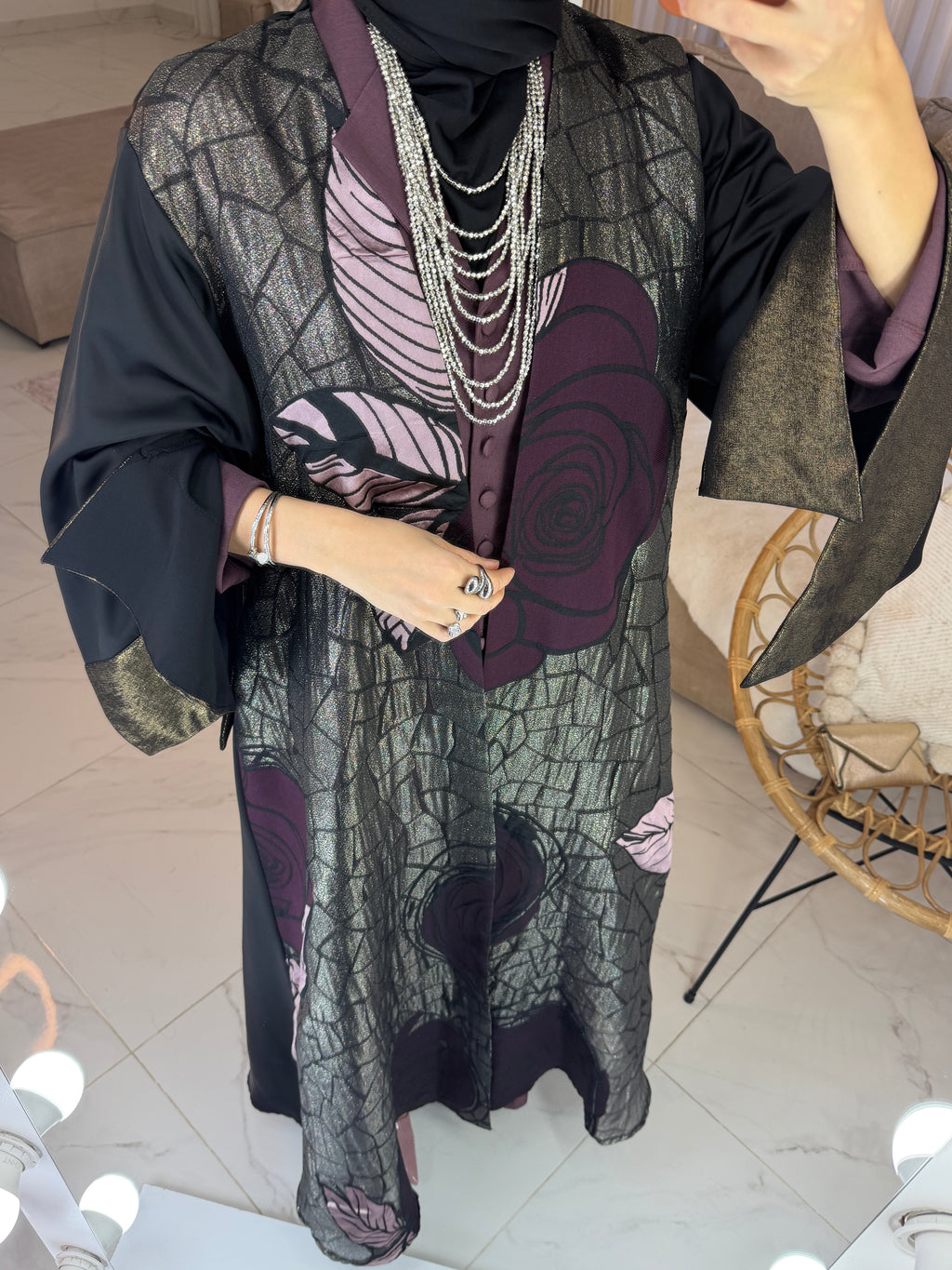 Abaya broderie florale