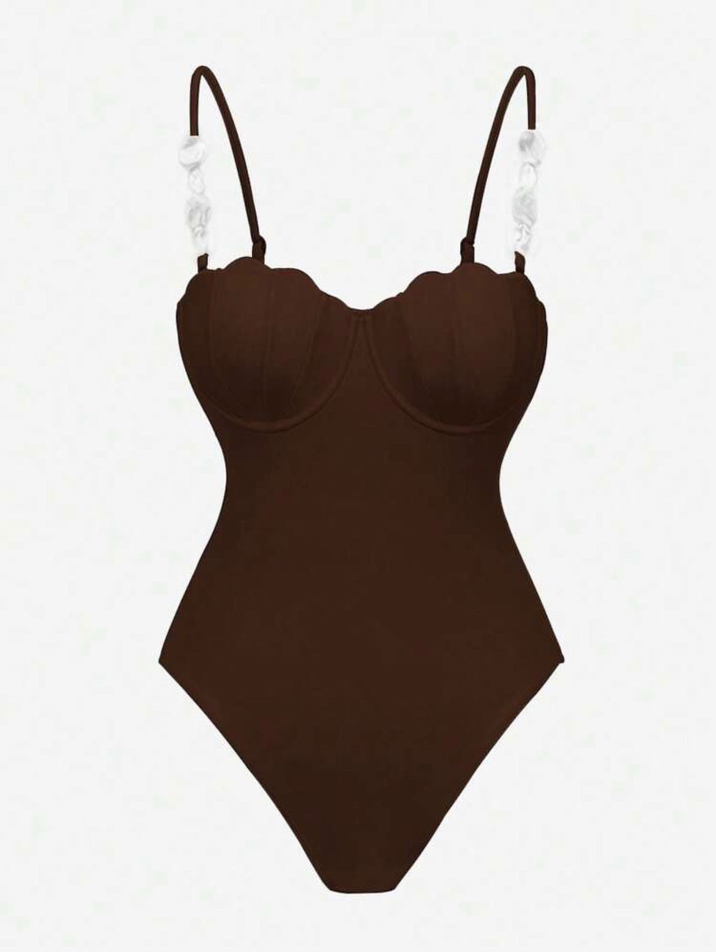 Maillot de Bain Coquille 1 Pièce avec Paréo