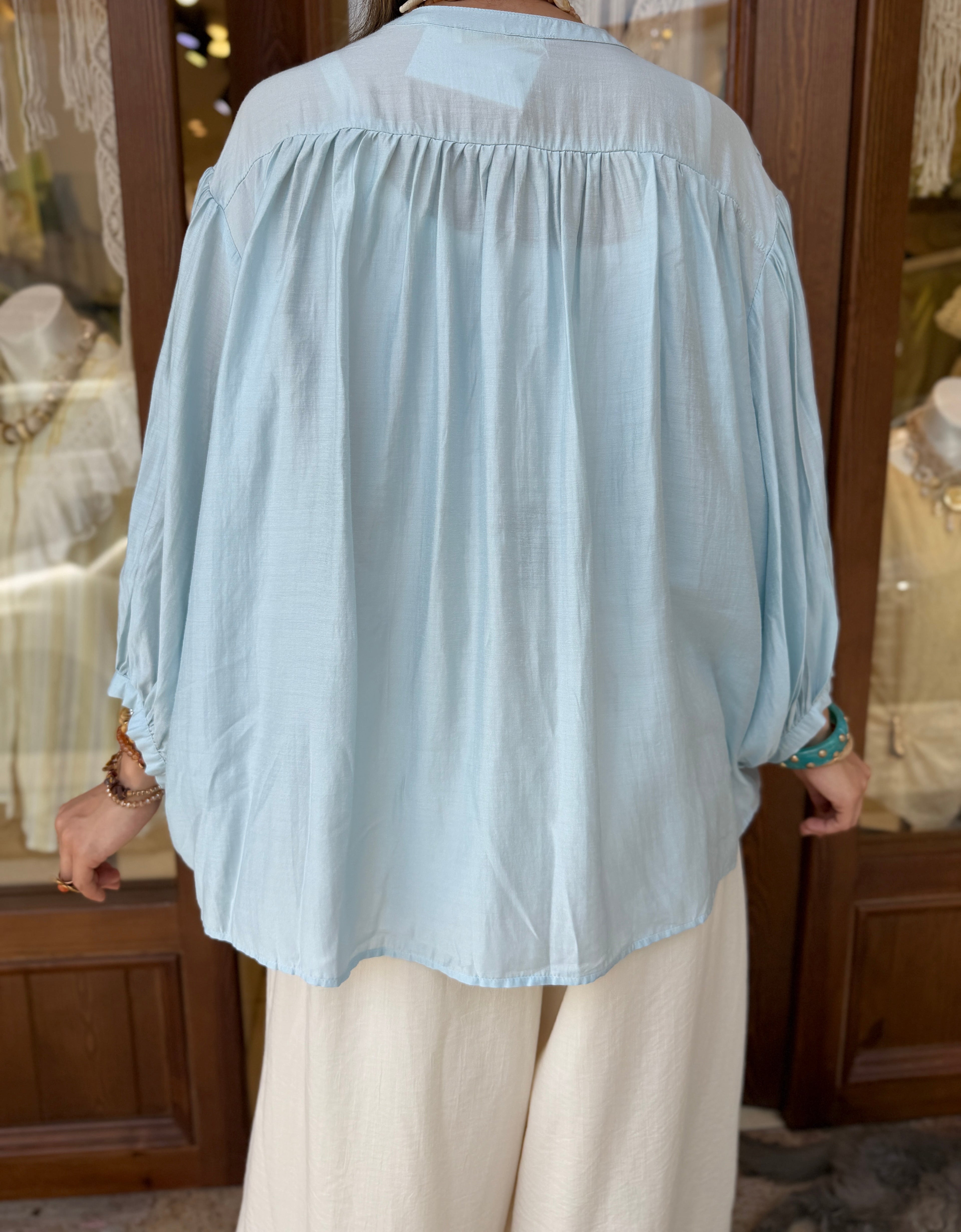Chemise Fluide en Viscose Boutons Colorés