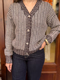 Cardigan tricoté bicolore