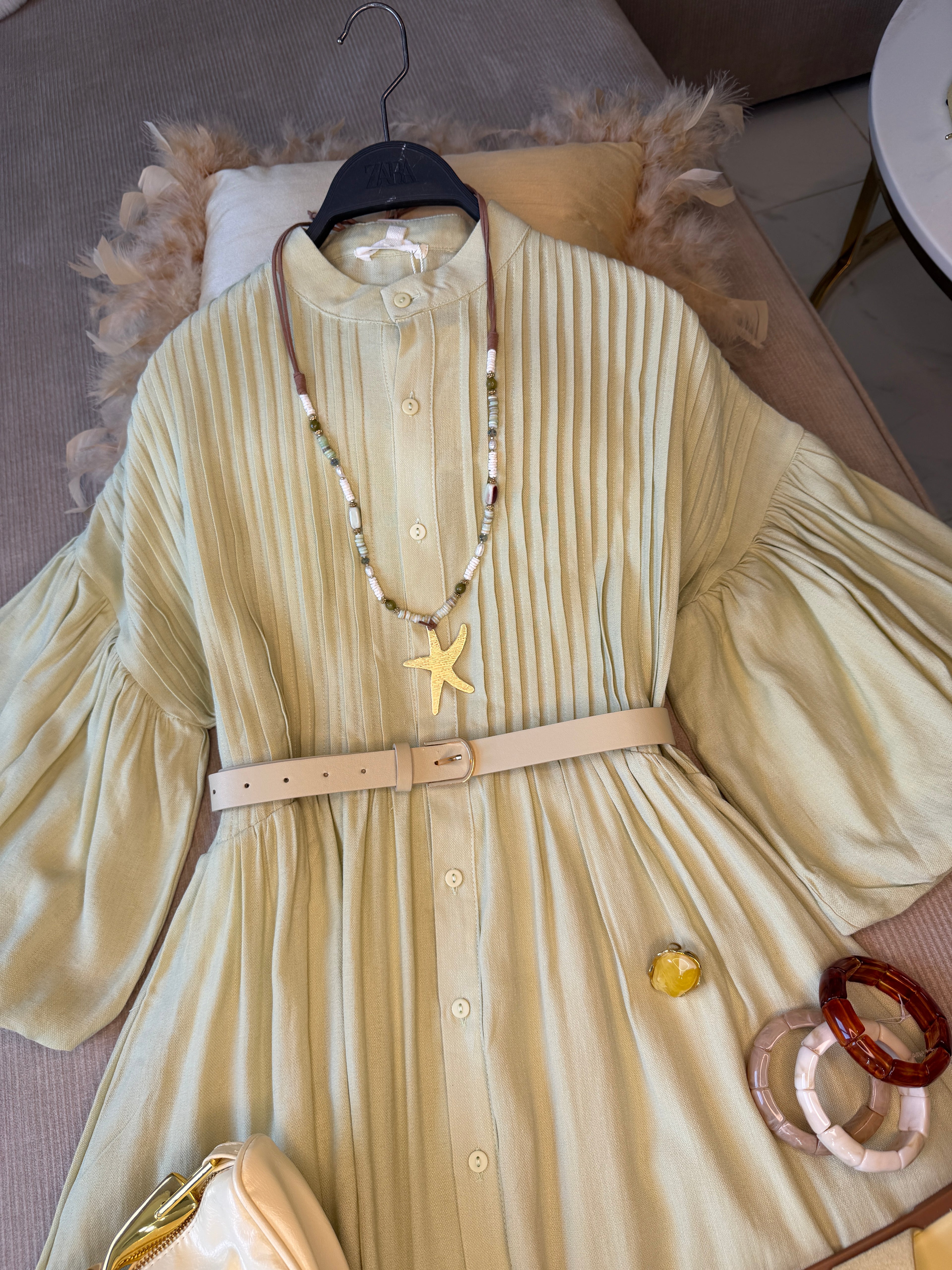 Robe Longue avec Ceinture Bohème Avocat