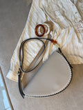 Sac bandoulière demi-lune détail perles