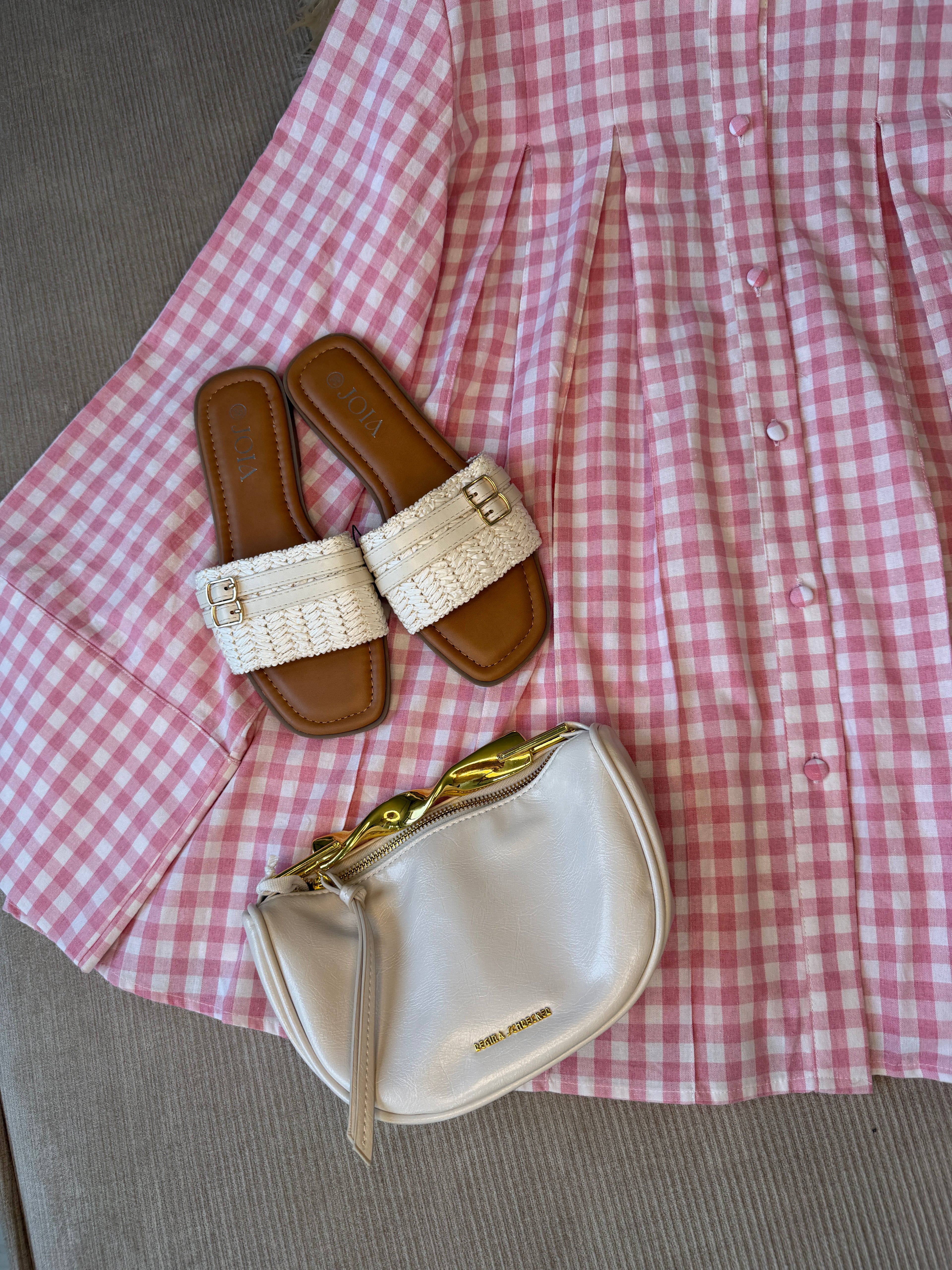 Chemise Oversize à Plis Structurés en 100% Coton Vichy